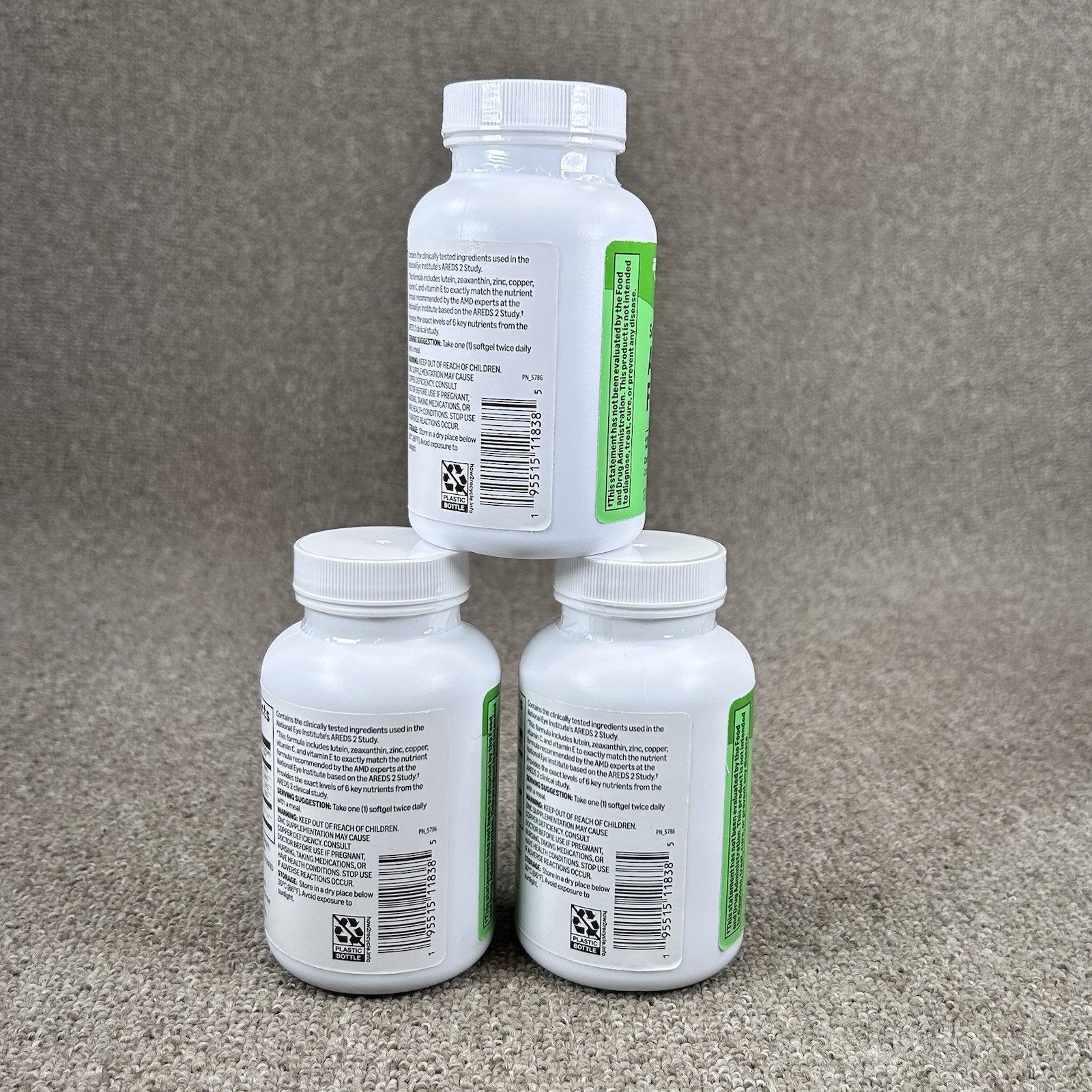 AREDS 2 Formula Eye Vitamin & Mineral 120 Softgels Amazon Basics 3 PkExp 9/2027