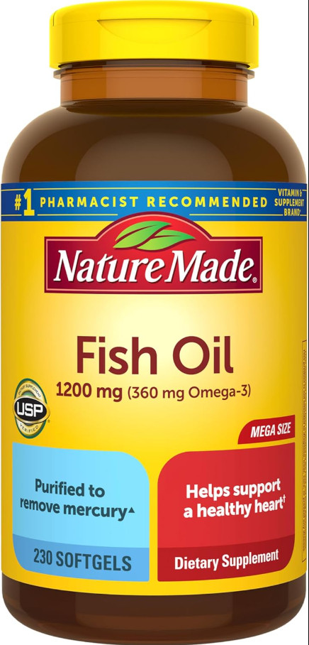 Fish Oil Omega 3 Supplements, 1200 mg Softgels, Omega 3 Fish Oil for Healthy Hea