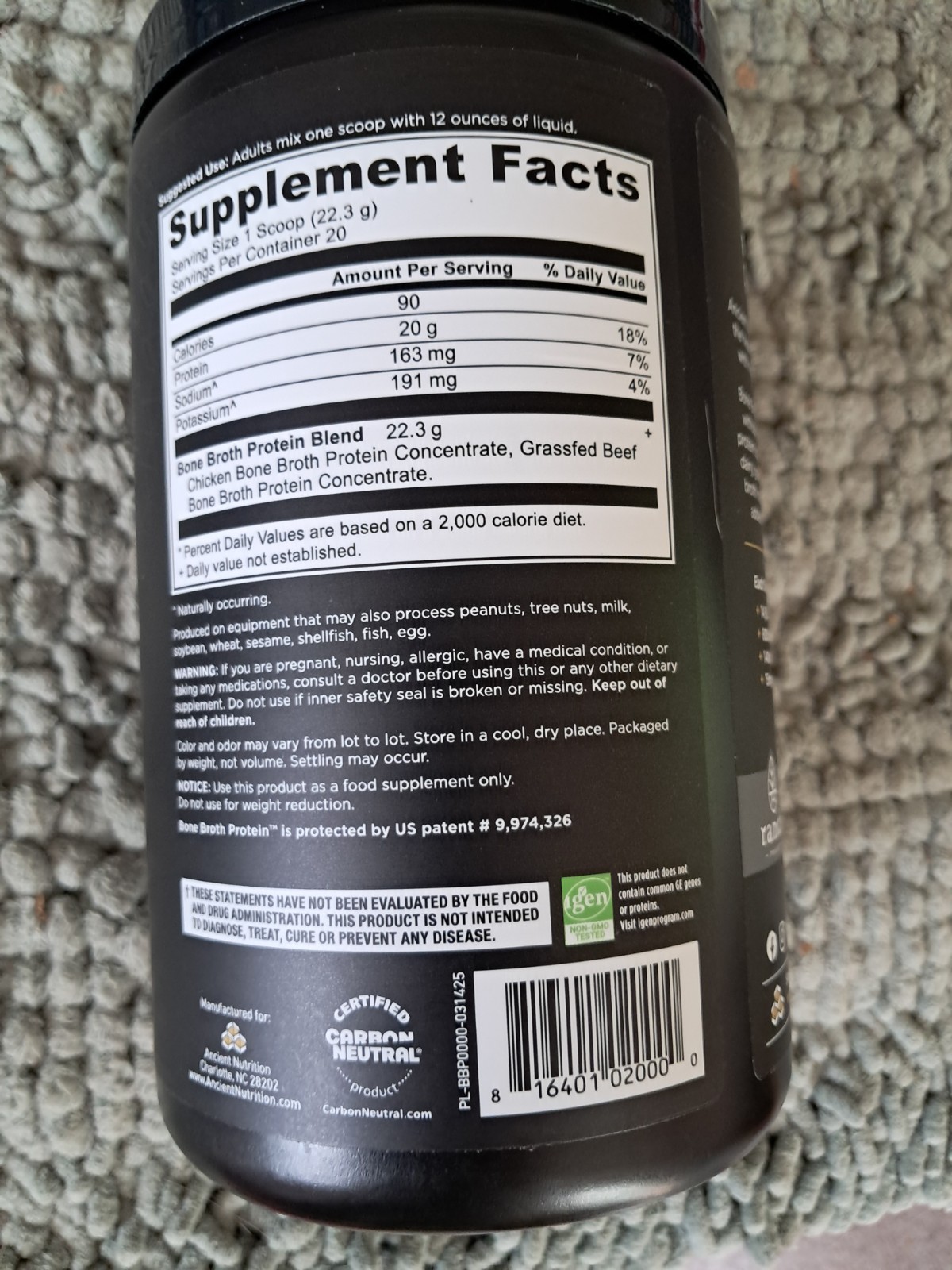 Ancient Nutrition Bone Broth Protein Powder – Pure 20 Servings Make offer