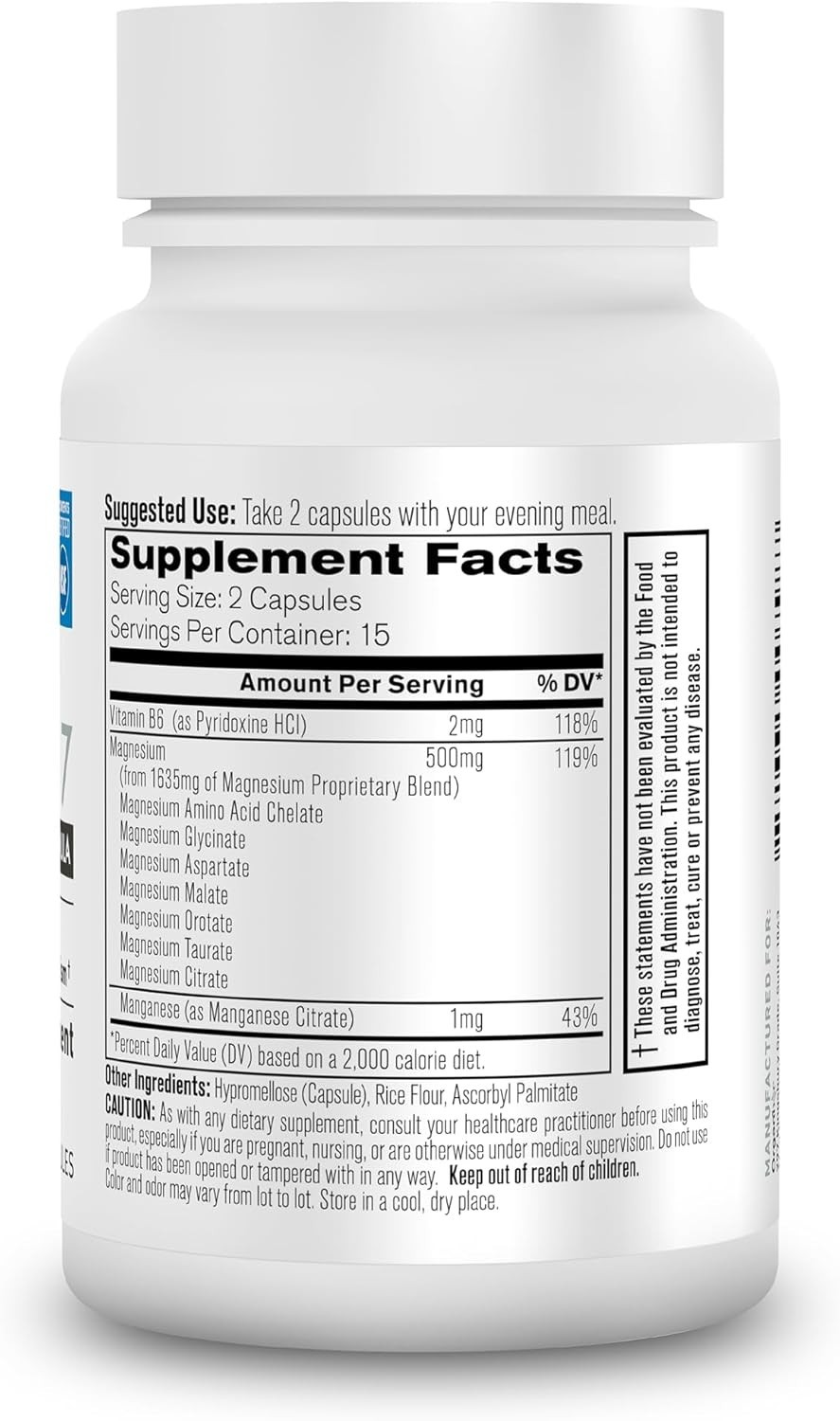 Organixx Magnesium 7 Supplement, Natural Magnesium Capsules for Sleep Support, M