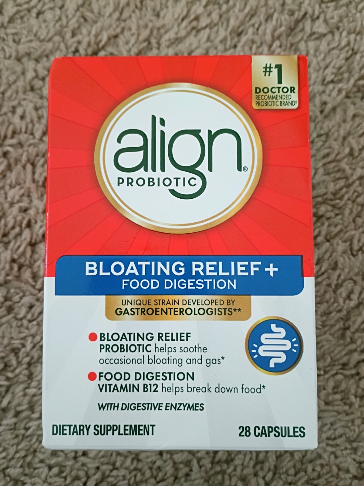 Align Probiotic Bloating Relief + Food Digestion 28 CT EXP 01/27 NEW