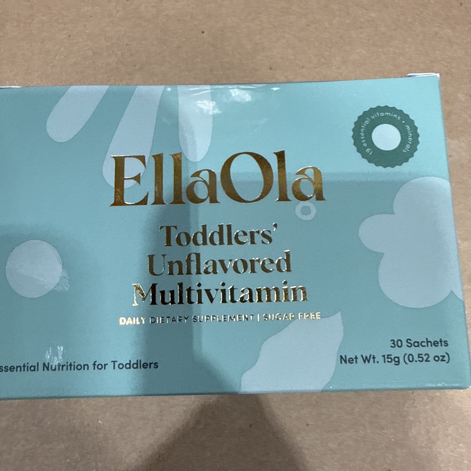 EllaOla Toddlers Unflavored Multivitamin 1-3 Years 30 Sachet Pack BB 01/2028