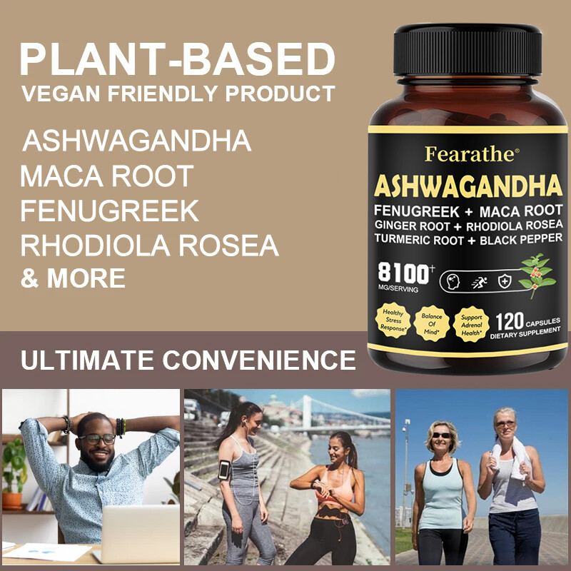 Ashwagandha 6000mg Fenugreek 550mg Maca Root 500mg Ginger Root 250mg Rhodiola