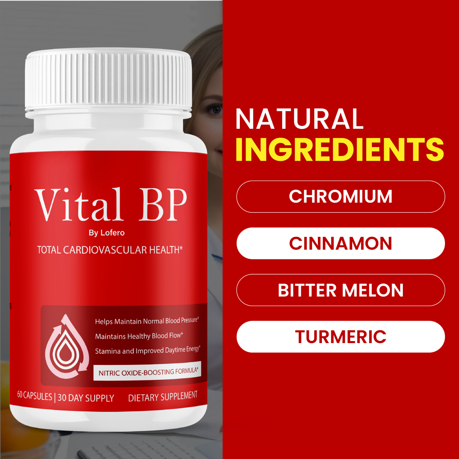 Vital BP Capsules VitalBP Total Cardiovascular Health Supplement Pills (60 ct)