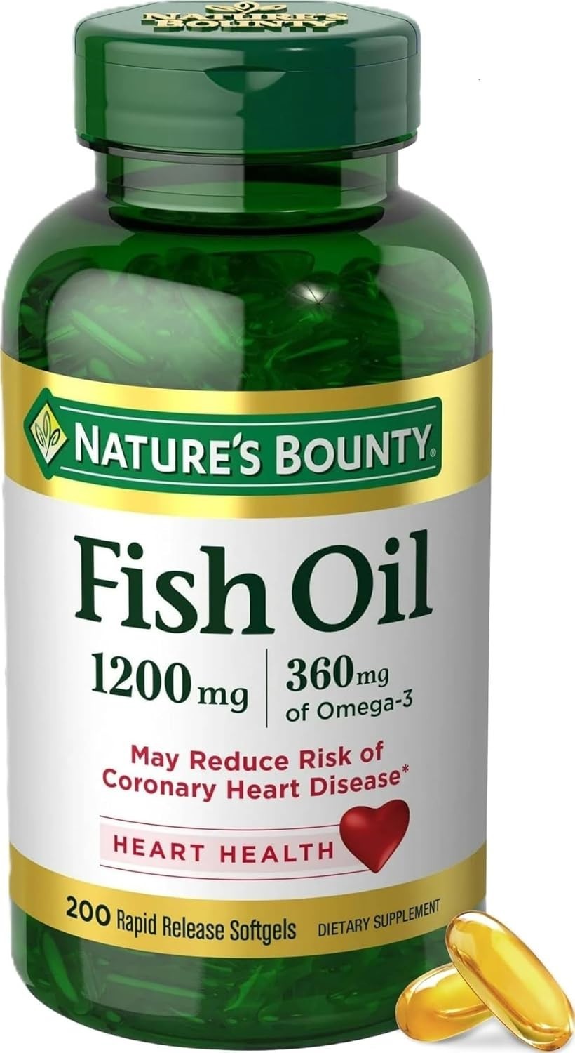 Gluten-Free 1200 mg Fish Oil Omega-3 Softgels – 200 Easy-to-Swallow Capsules