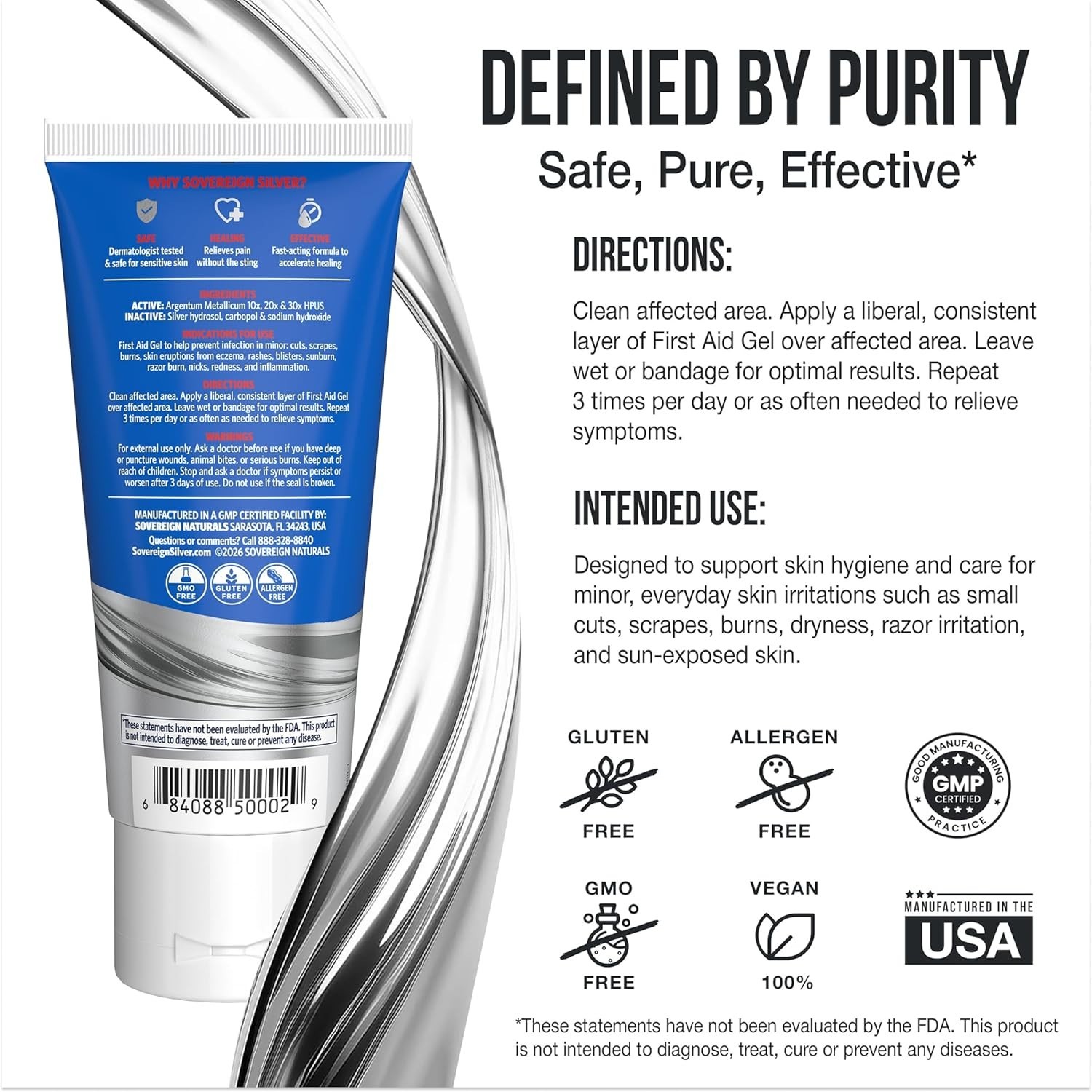 Fast-Acting 2 Fl Oz Argentum Metallicum Gel – Soothes Minor Skin Irritations