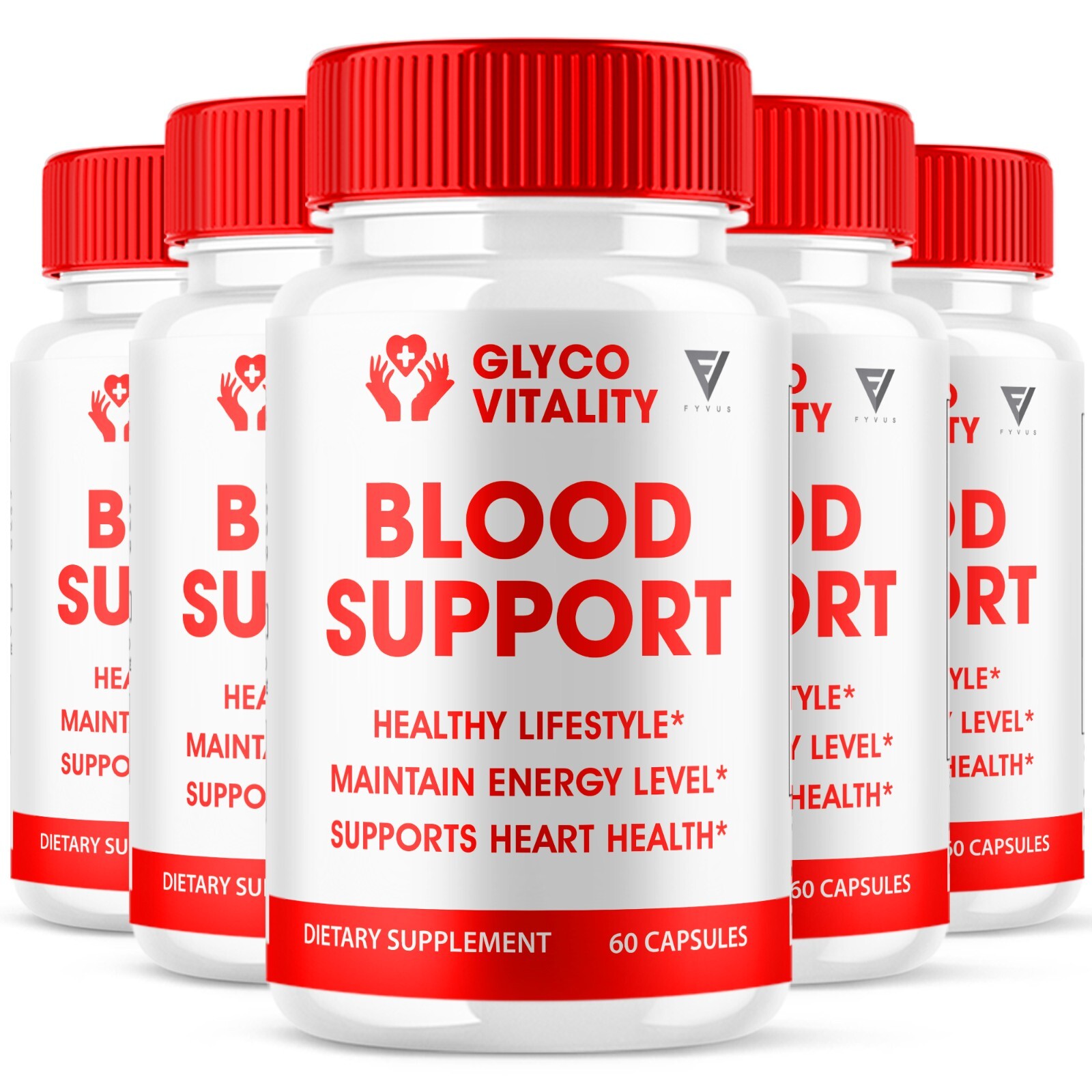(5 Pack) Glyco Vitality Capsules GlycoVitality Pills Multivitamin (300 Capsules)