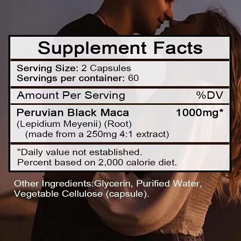 Maca 1000 MG 30 To 120 Vegetarian Capsules Per Serving Peruvian Maca Root
