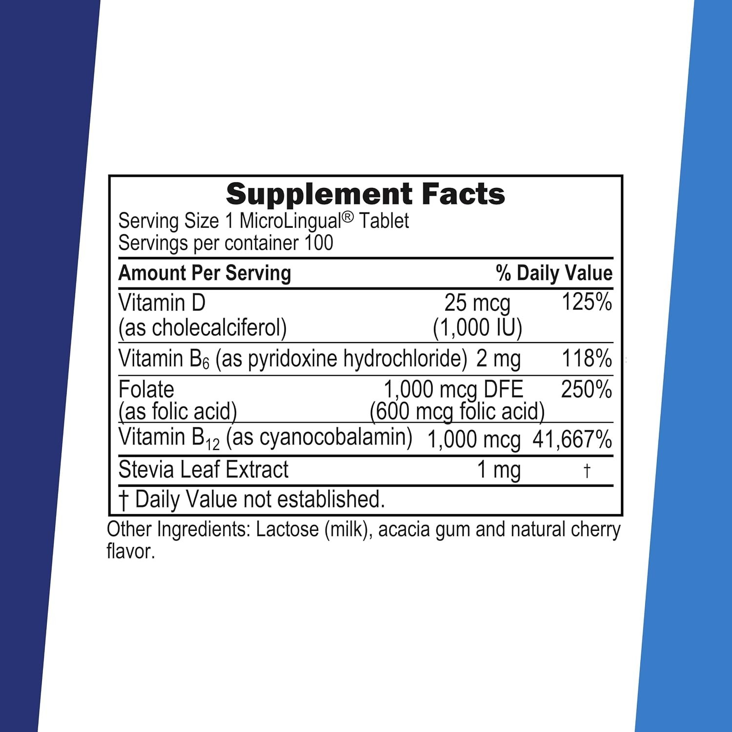 No Shot Vitamin B-12 Cyanocobalamin 1000 Mcg, B-6, Folic Acid & Vitamin D-3 1000