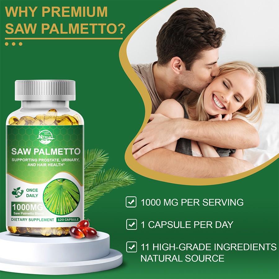 120 Saw Palmetto Capsule Extract 1000mg Prostate Supplement Urinary Health Pills