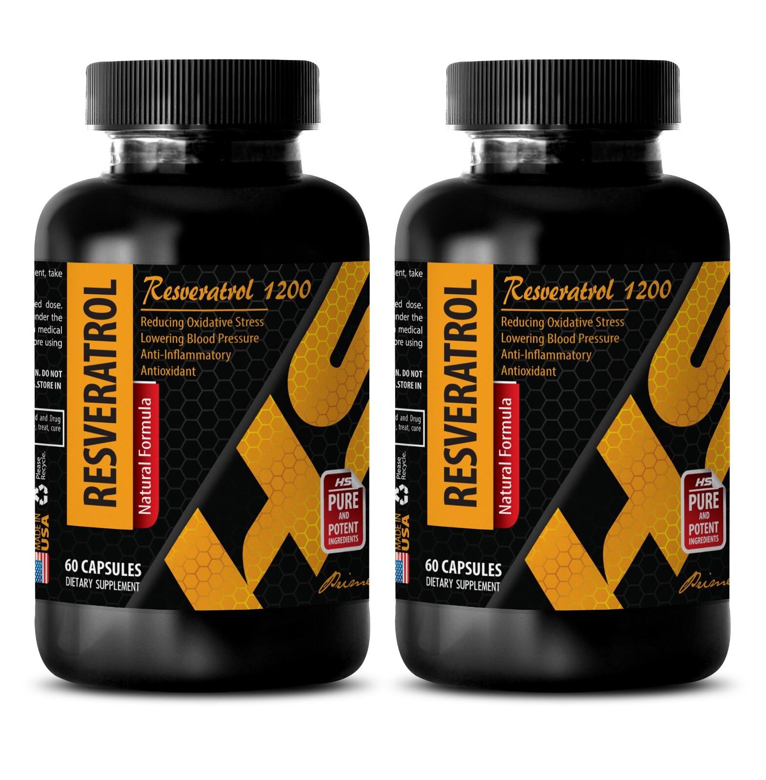 Circulation Support – RESVERATROL 1200mg – Heart Support 2 Bottle 120 Capsules