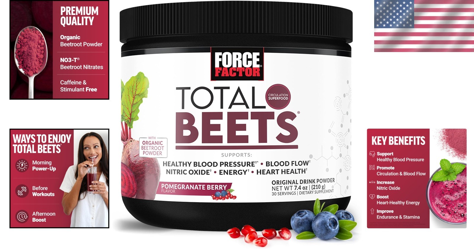 Pomegranate Berry Power: Total Beets Superfood Powder for Enhanced Circulation