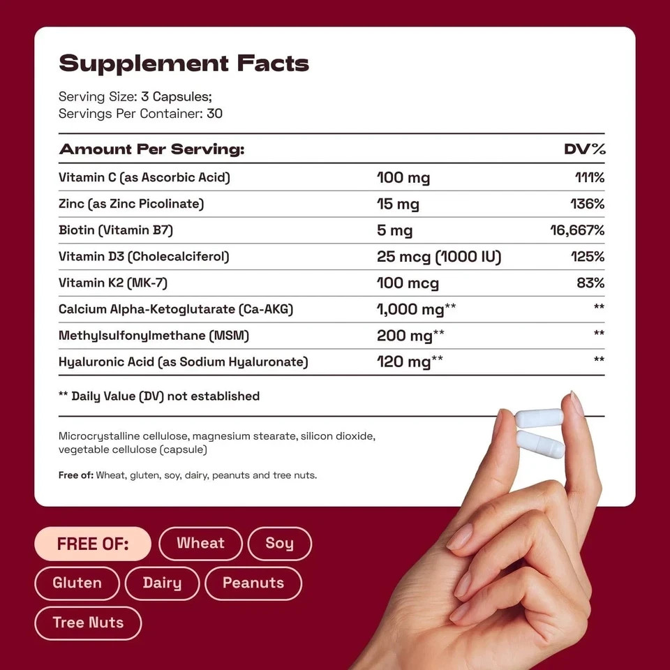 Cata-Kor Skin, Hair & Nails Vitamin – Ca AKG – MSM Hyaluronic – Acid – Biotin