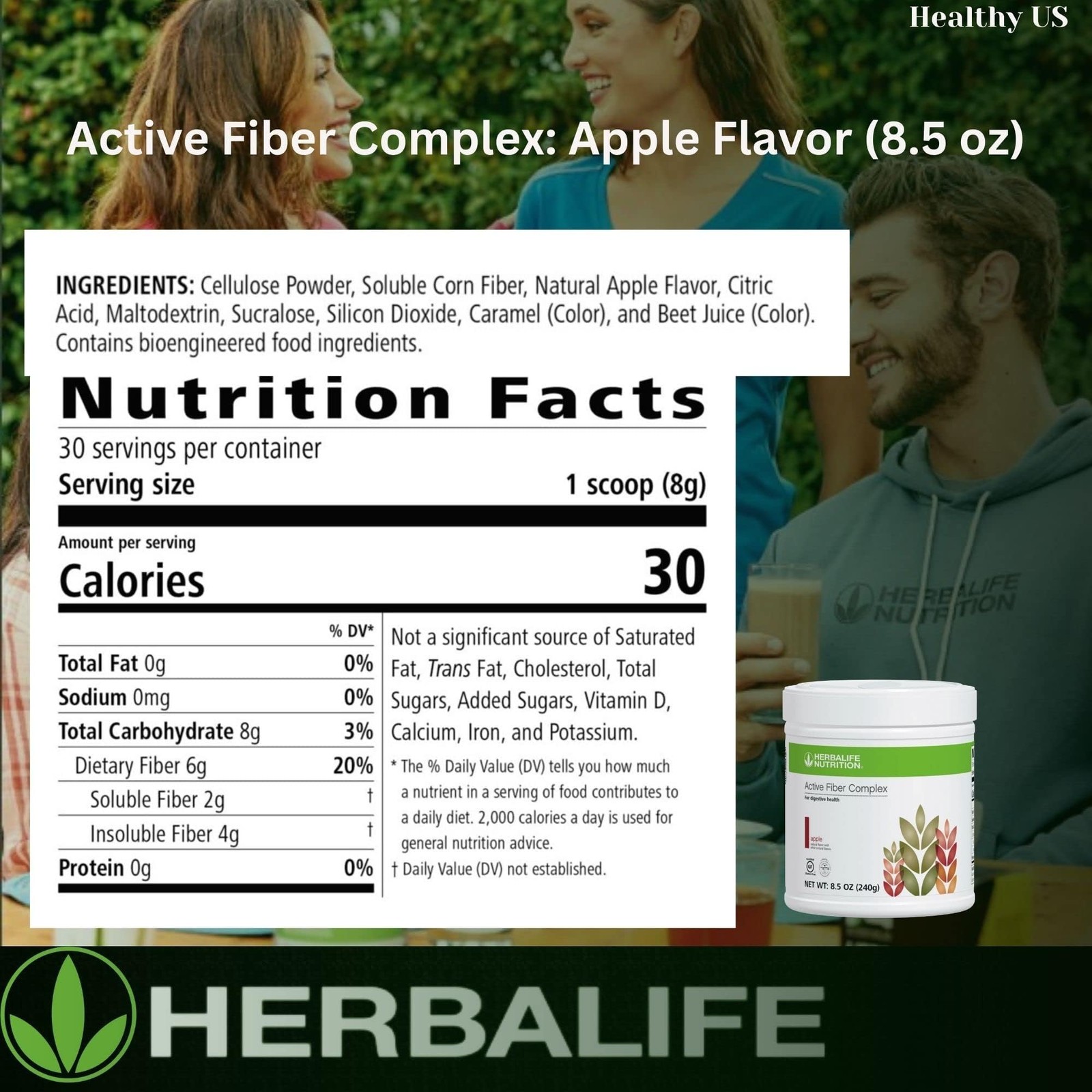Herbalife Active Fiber Complex Apple Flavor 7.4 OZ 210g