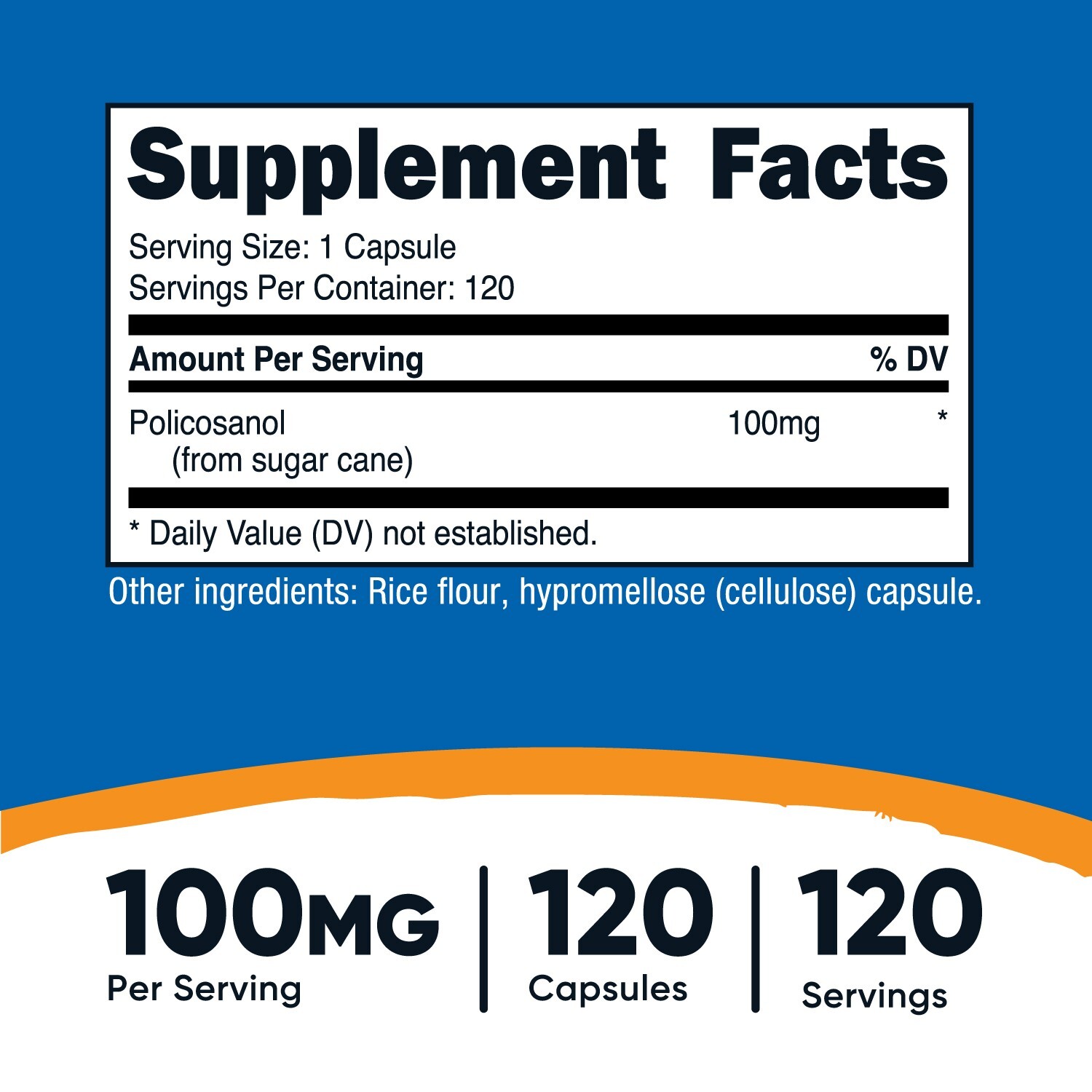 Nutricost Policosanol 100mg, 120 Capsules – Gluten Free and Vegetarian Friendly