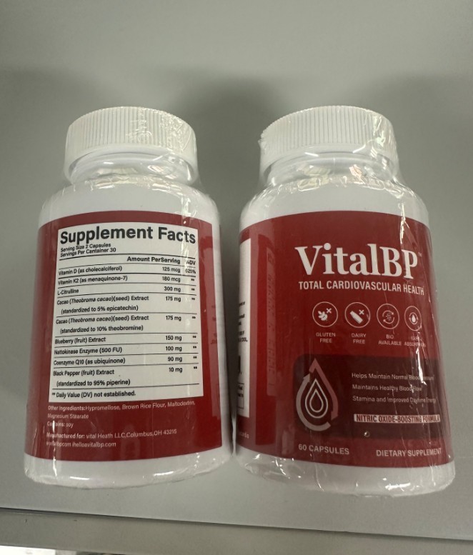 Vital BP Blood Pressure Support Supplement Cardiovascular Health 60 Caps 2pc US