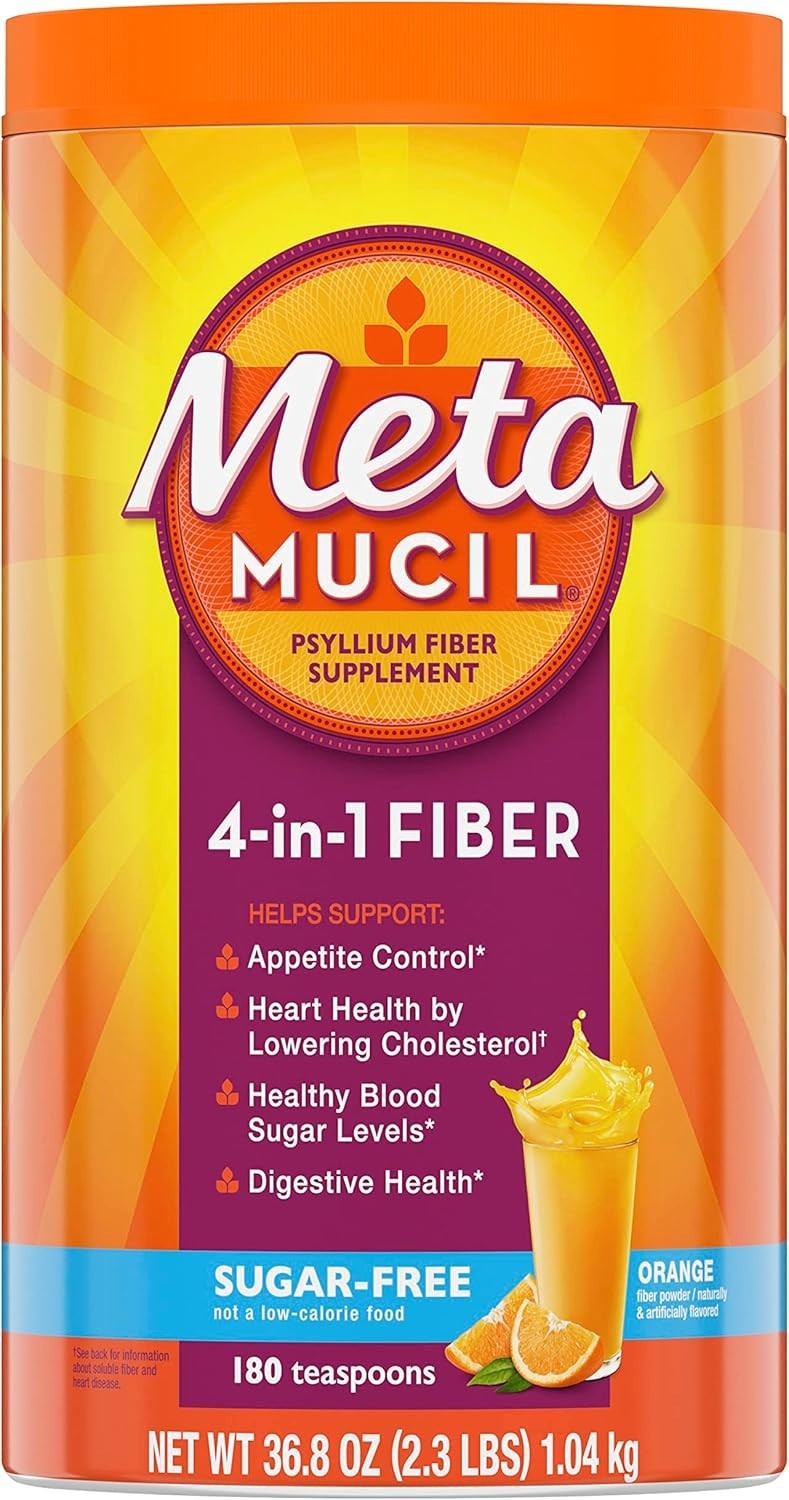 Metamucil Psyllium Fiber Powder Supplement Orange Flavored – 180 Doses exp 03/26
