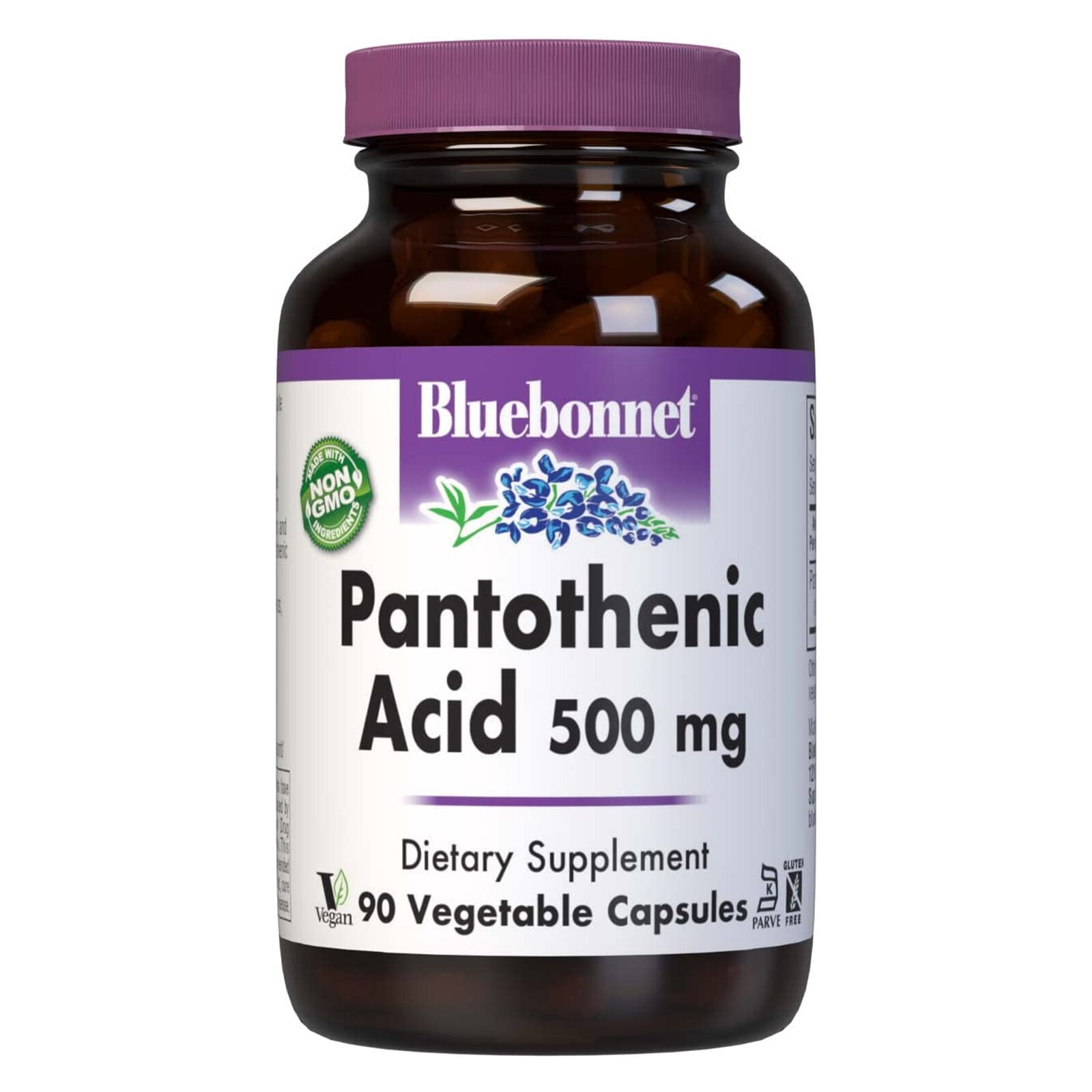 Bluebonnet Pantothenic Acid 500 Mg 90 Vegetable Caps, Cellular Energy Production