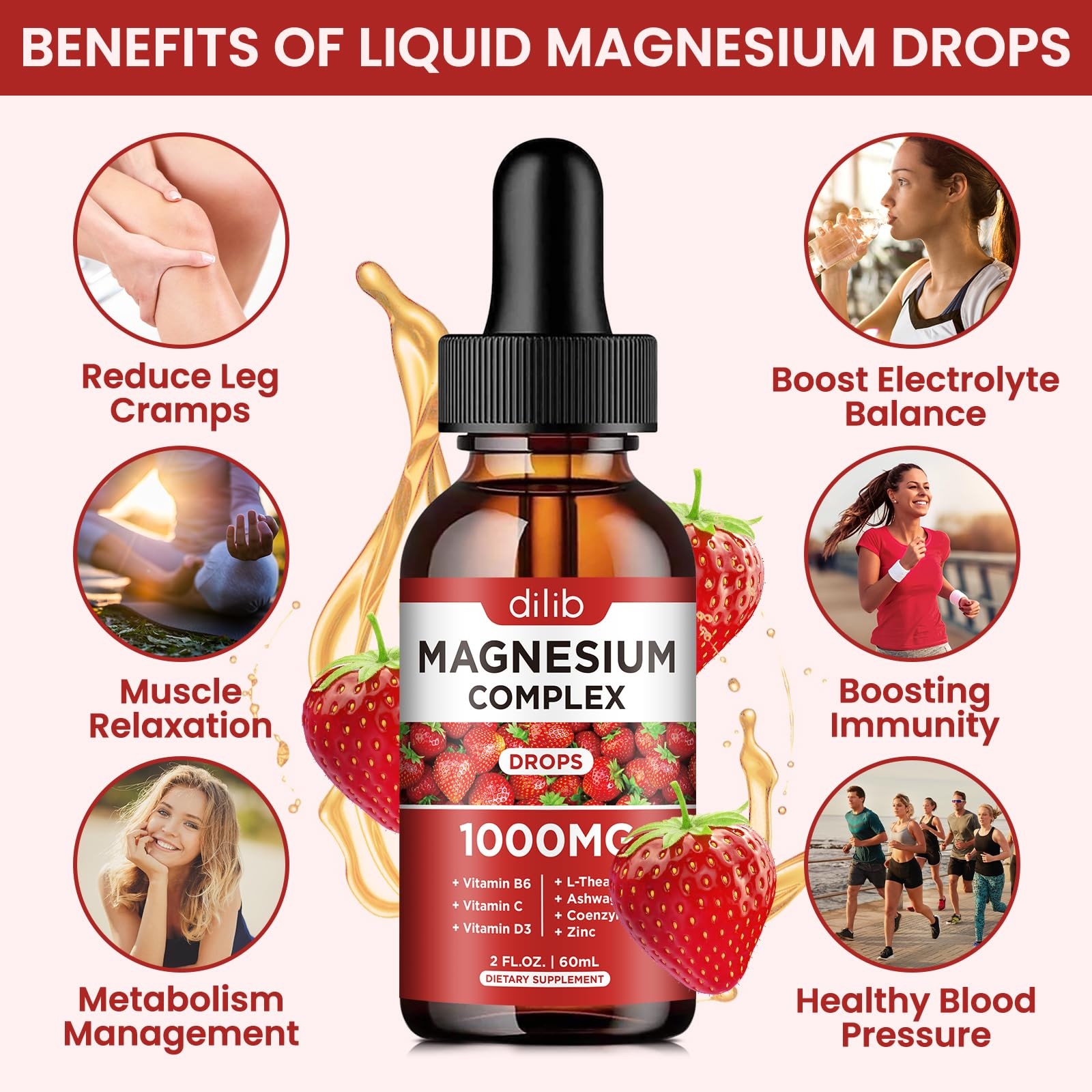 Triple Magnesium Complex Supplement, Glycinate, 2 Fl Oz (Pack of 2)