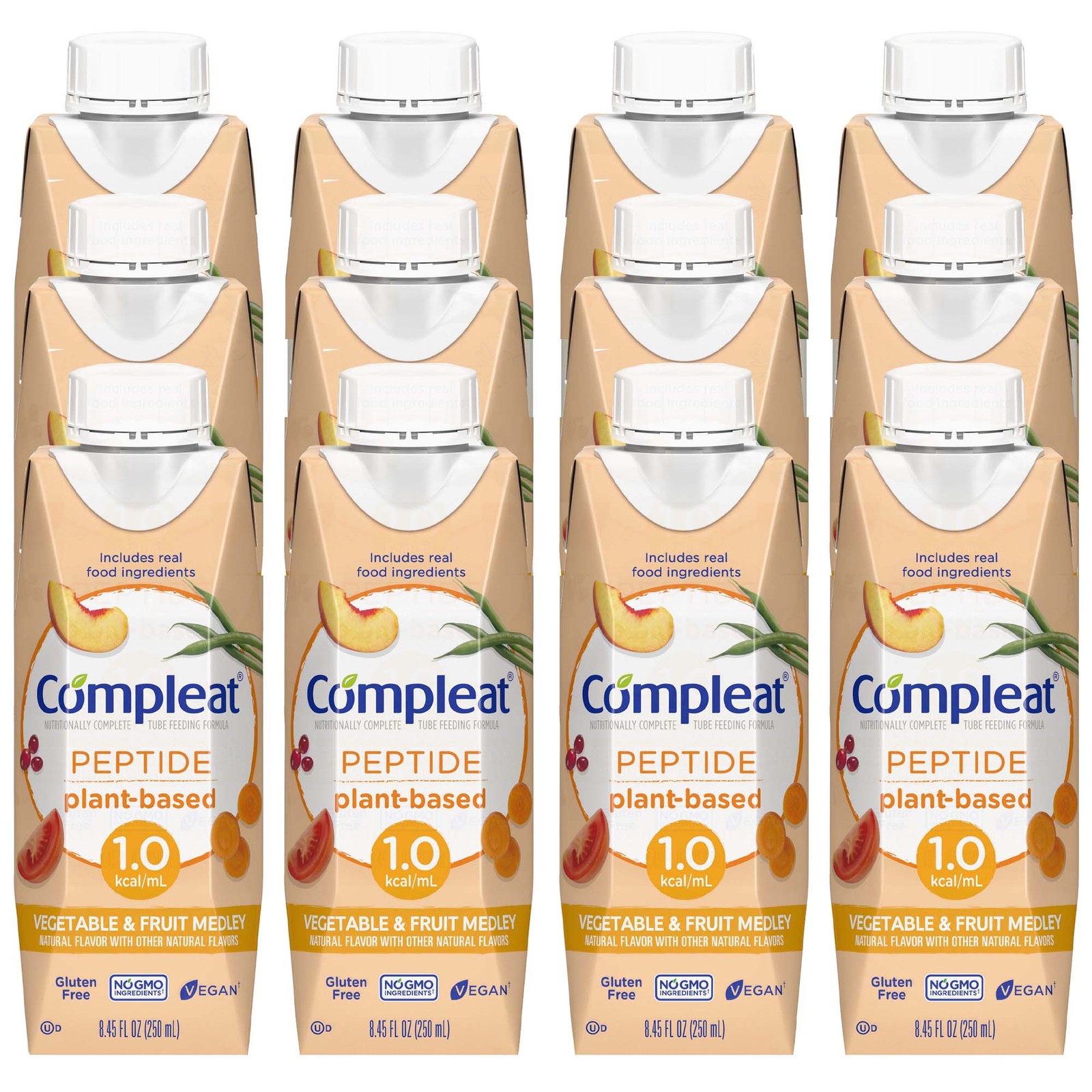 Nestle Compleat Peptide 1.0 Tube Feeding Formula Vegetable / Fruit Medley