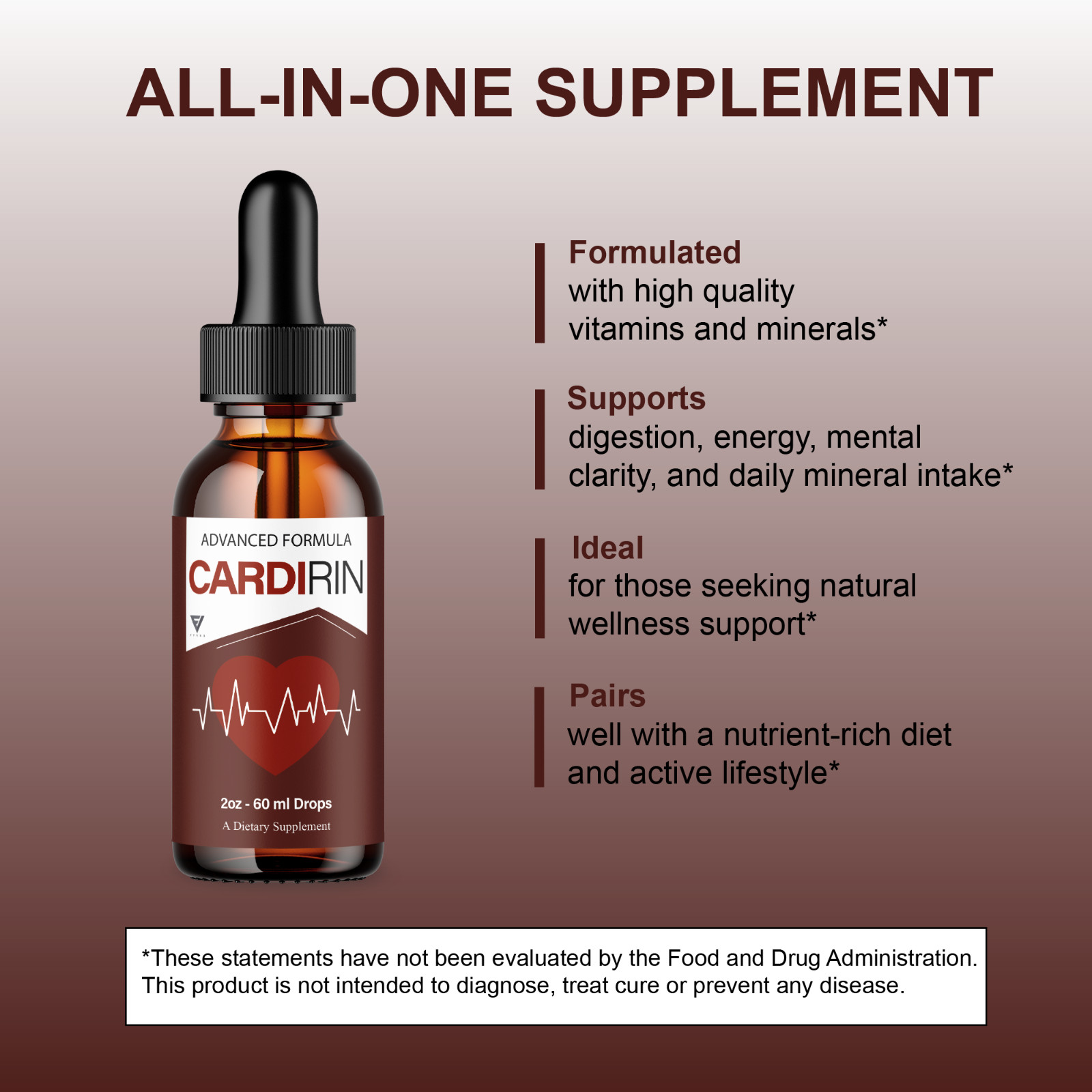 (5 Pack) Cardirin Overall Health Wellness Formula, Cardirins Supplement (10oz)