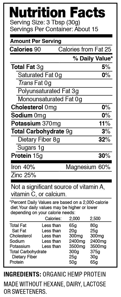 5lb 100% Pure Organic Hemp Protein Powder 50% Isolate USDA nonGMO High Fiber