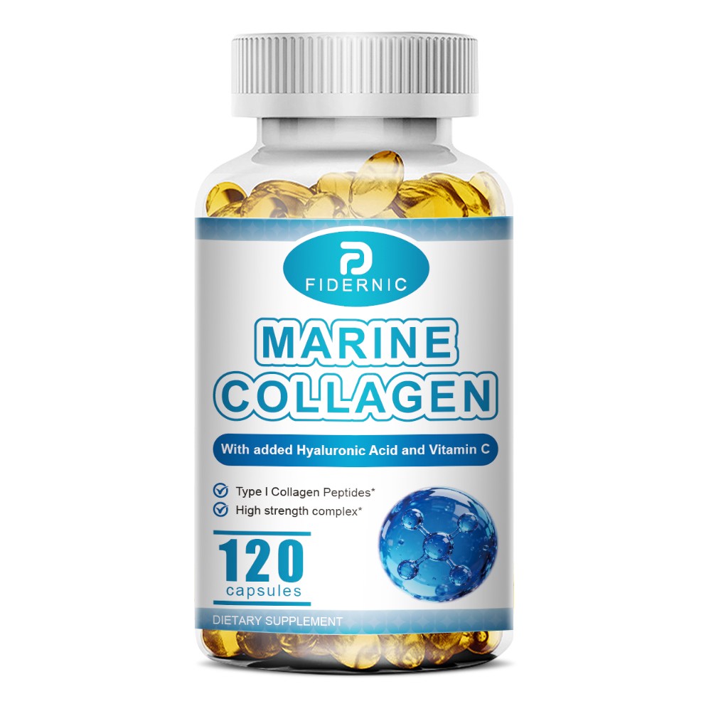 Hydrolyzed Marine Collagen 1300mg Type 120 Capsules Skin Hair Supplement