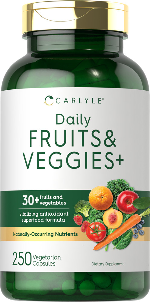 Fruits and Veggies | 250 Capsules | 32 Fruits and Vegetables | by Carlyle
