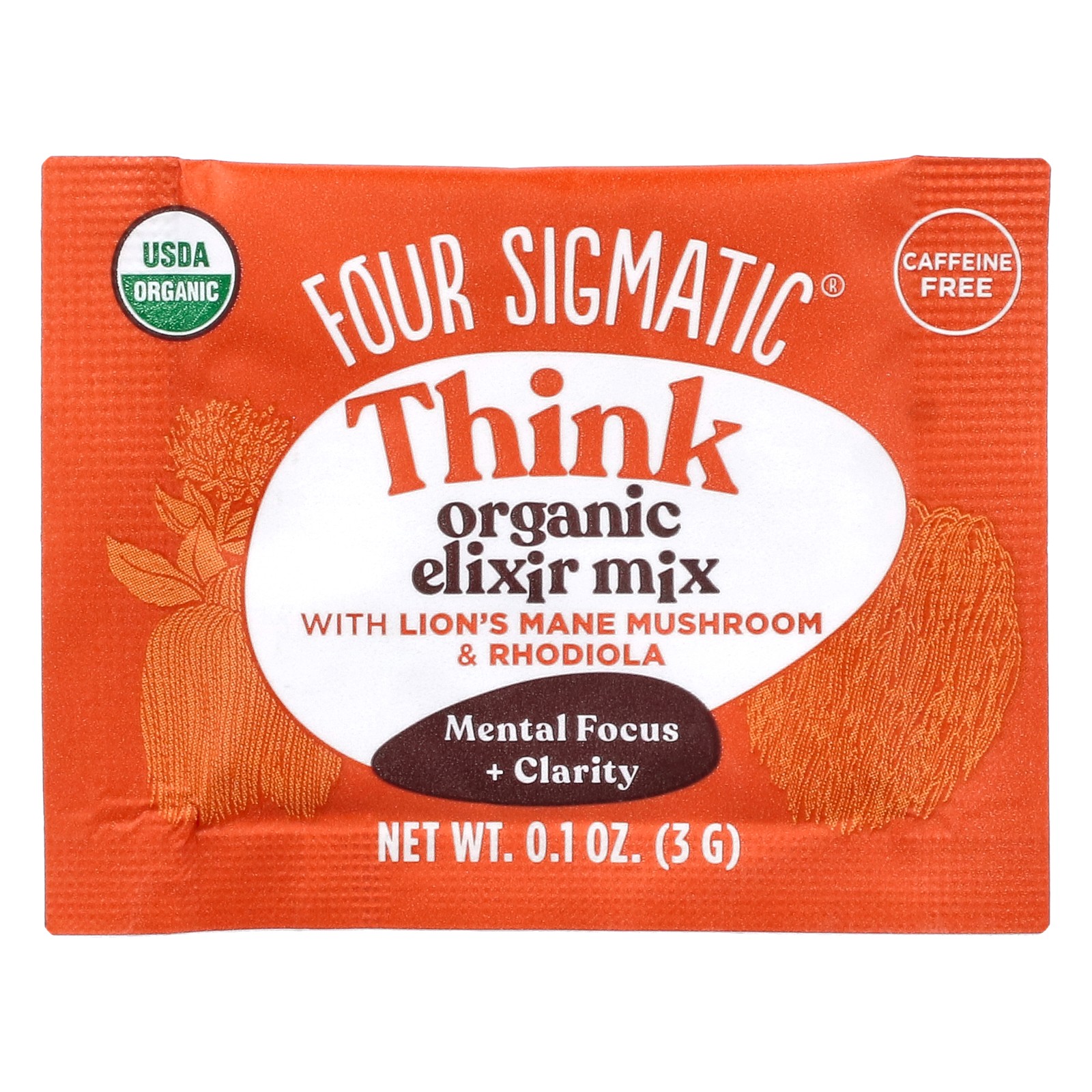Think, Organic Elixir Mix With Lion’s Mane Mushroom & Rhodiola, Caffeine Free,