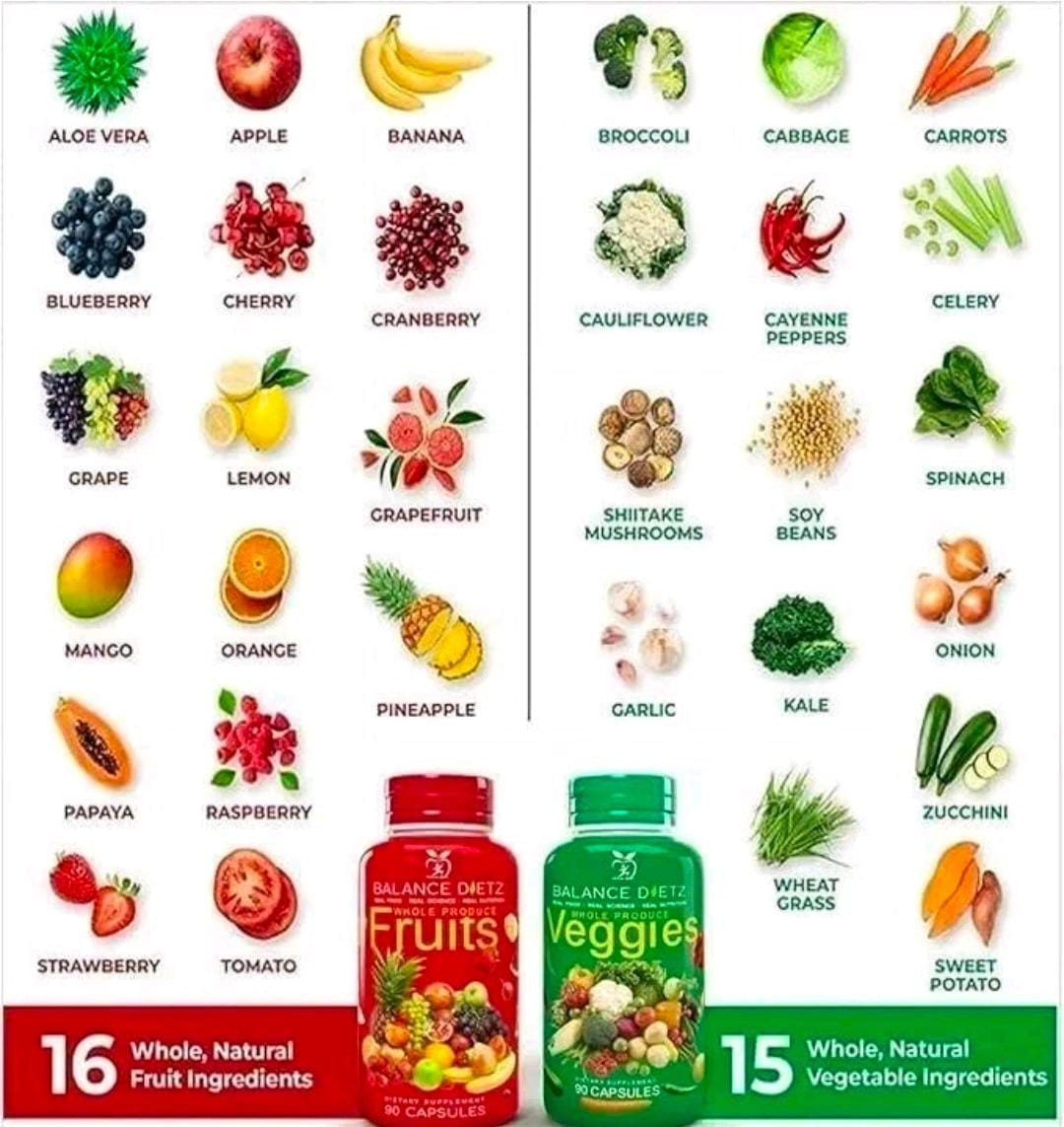 Packs 4 Fruits and Veggies Supplements Veggies Fruit and 180 180 Capsules 02/27