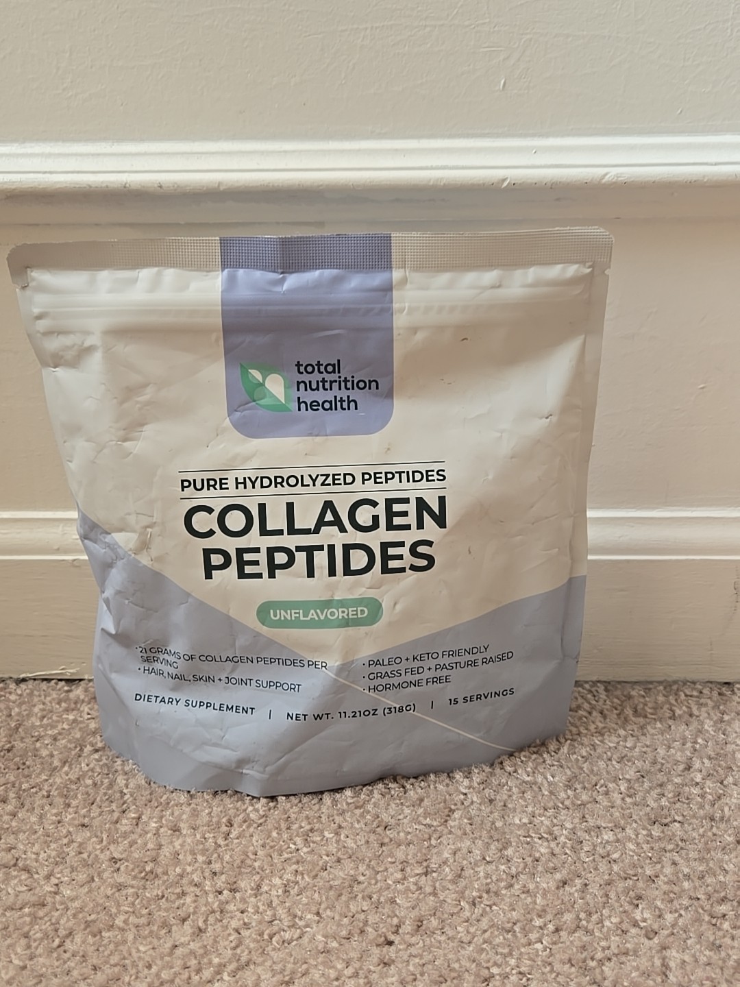 Total Nutrition Health Collagen Peptides Unflavored 15 serv * SEALED Exp 6/2026