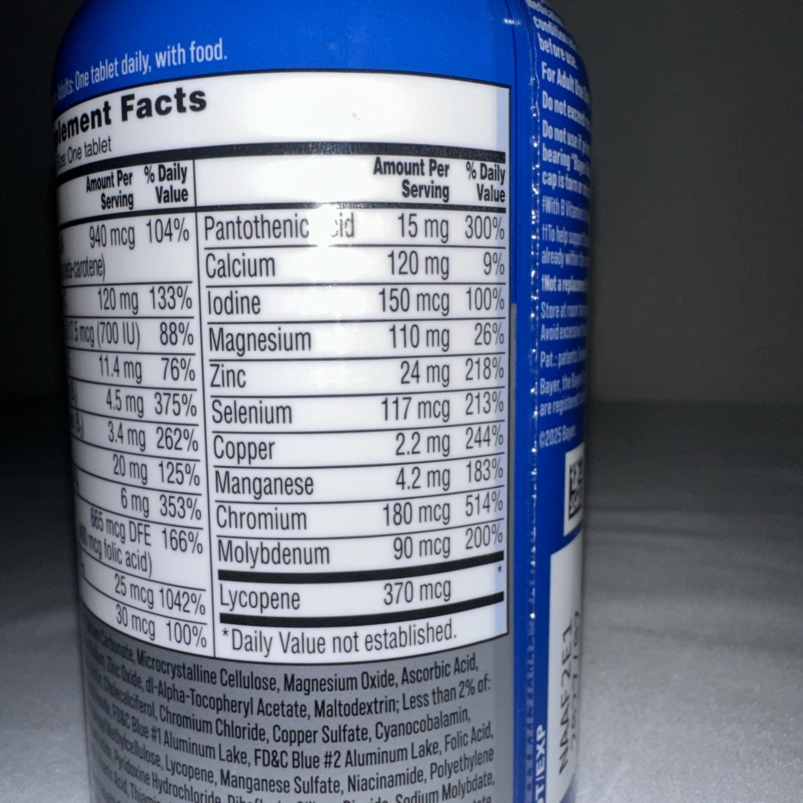One A Day 50+ Men’s Health Formula, Complete Multivitamin 100 Tablets E 27/02 OR