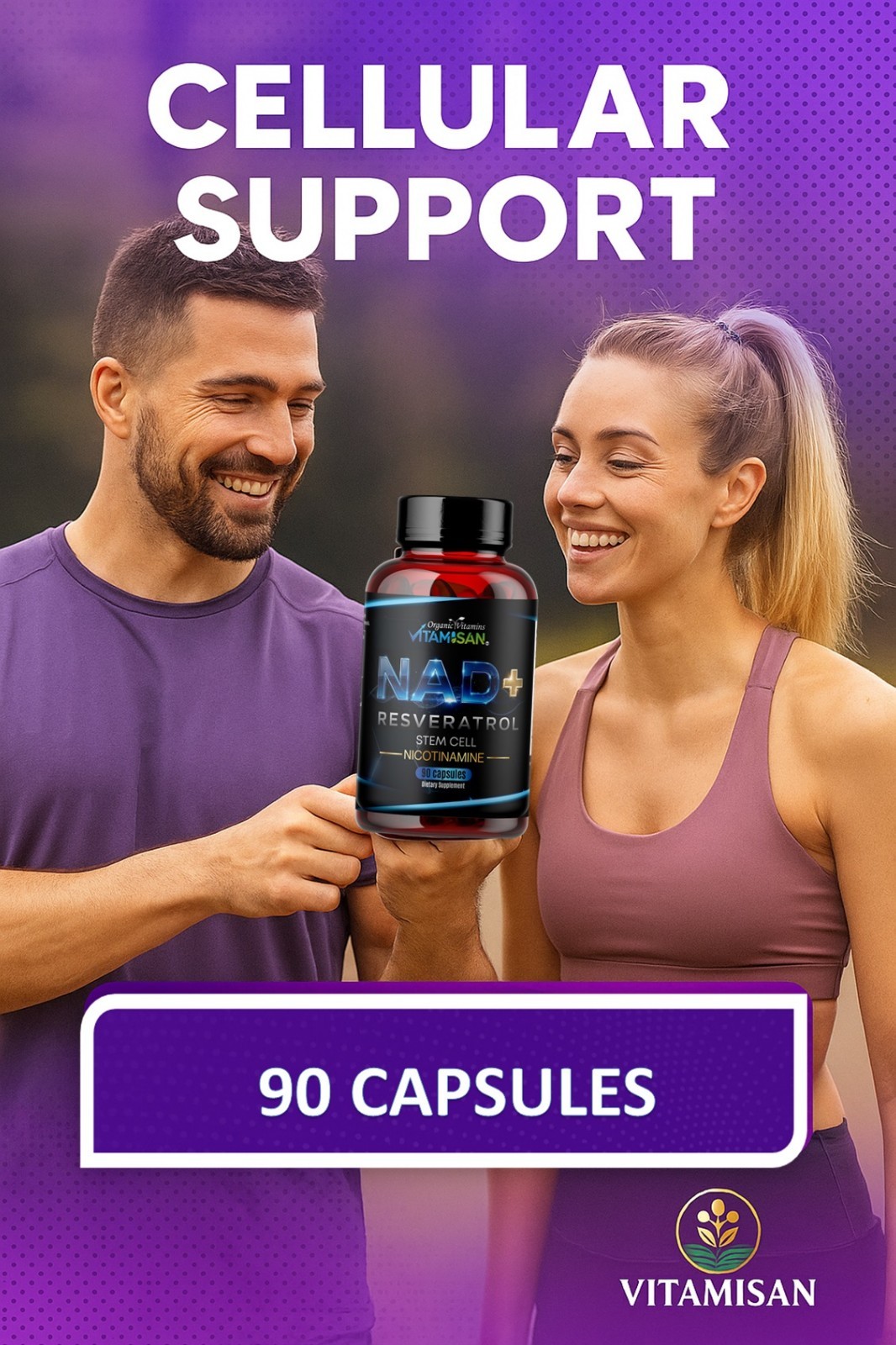NAD+ Supplement for Anti-Aging Energy Focus & Nicotinamide Riboside Resveratrol
