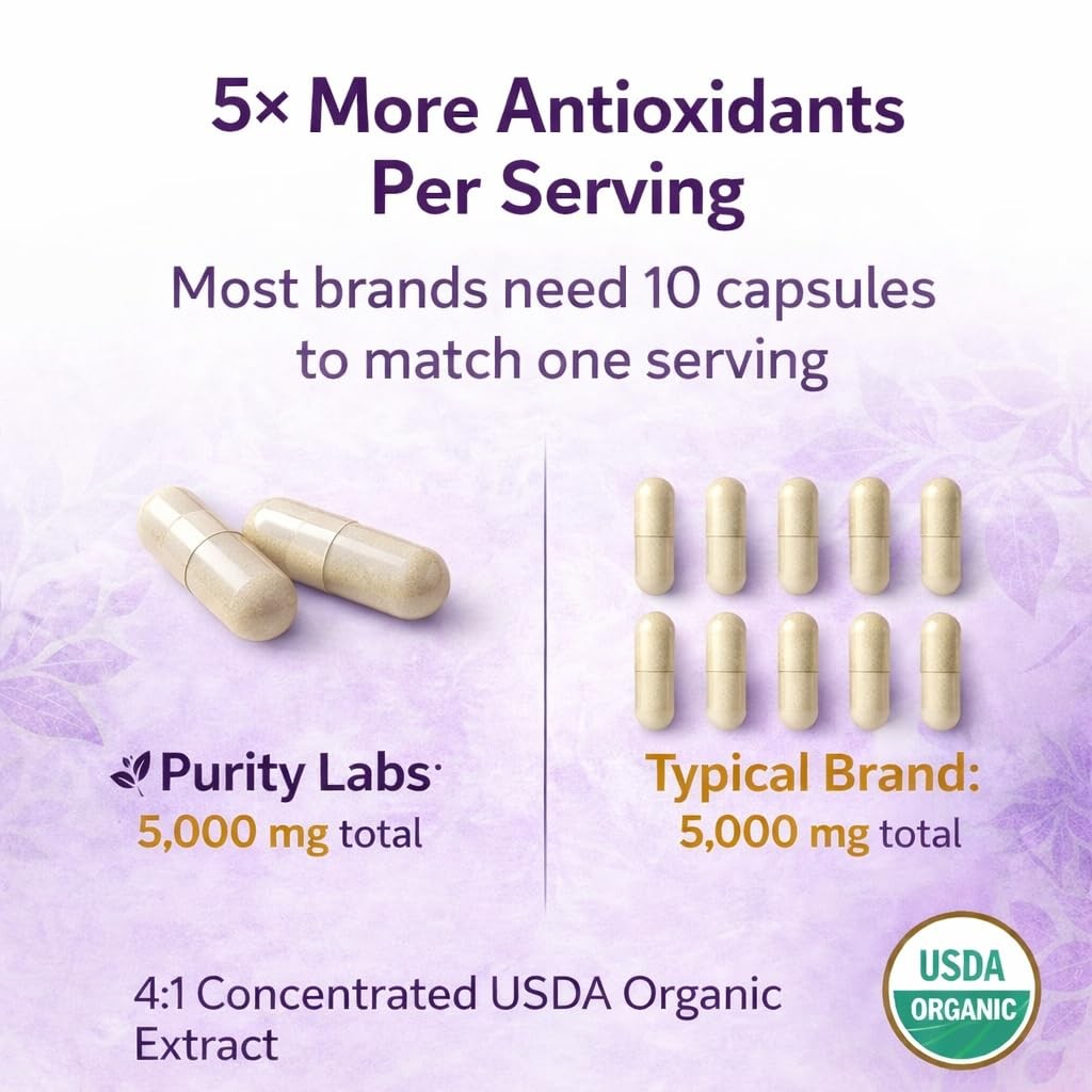Purity Labs Pure Organic Trans Resveratrol Supplement with Quercetin, Vegan