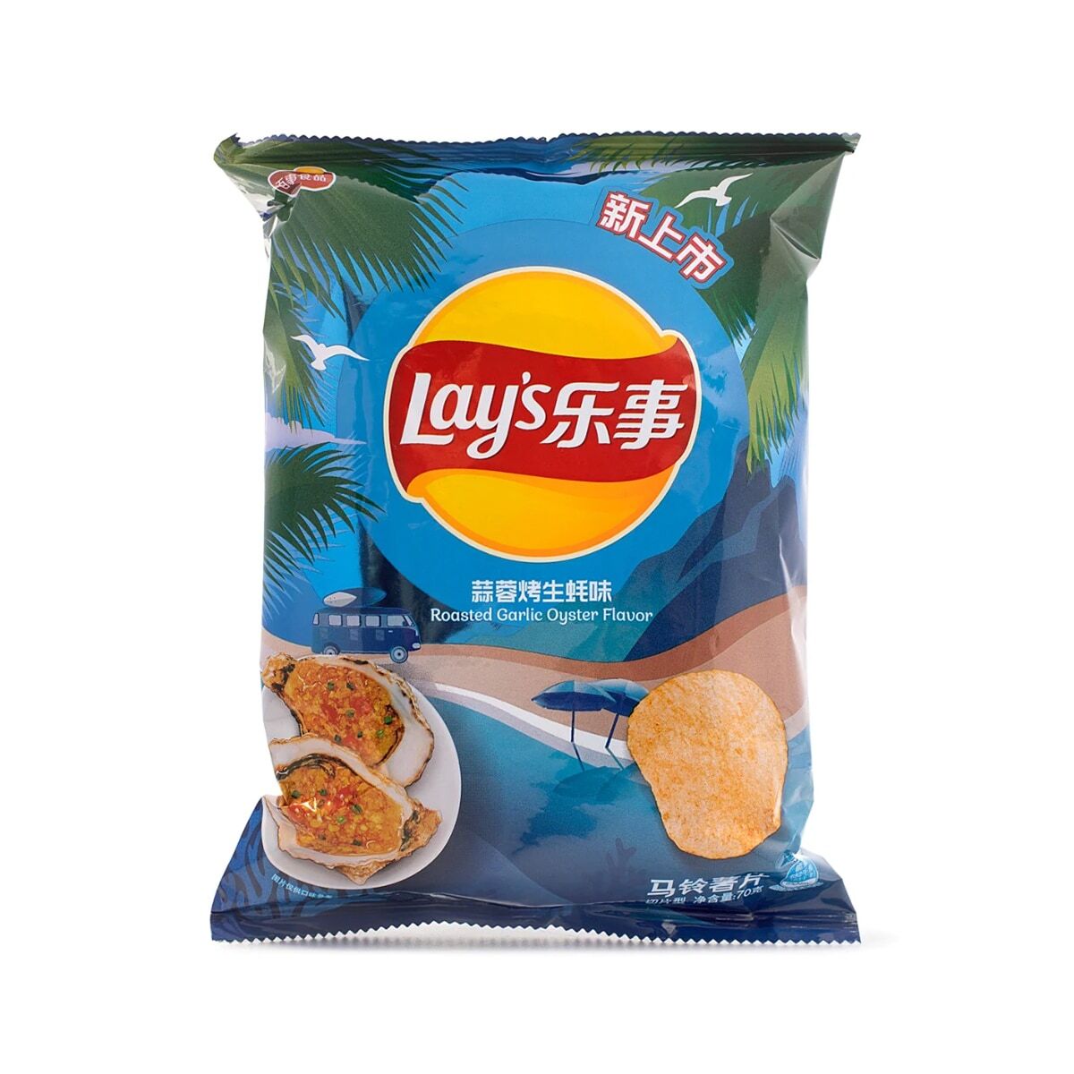 5 Bags Lays Garlic Oyster Seafood Flavor Tasty Healthy Potato Chips 70g ea NEW