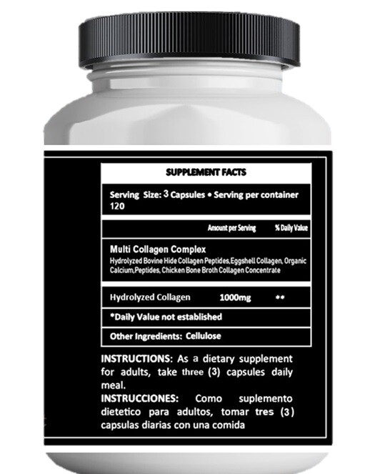 100% Natural Multi Collagen Peptides Anti Aging Skin Collagen Pills 120 capsules
