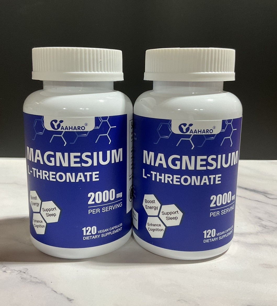 2 PACK Magnesium L Threonate – 120x Capsules – 2000 MG per Serving – Non-GMO