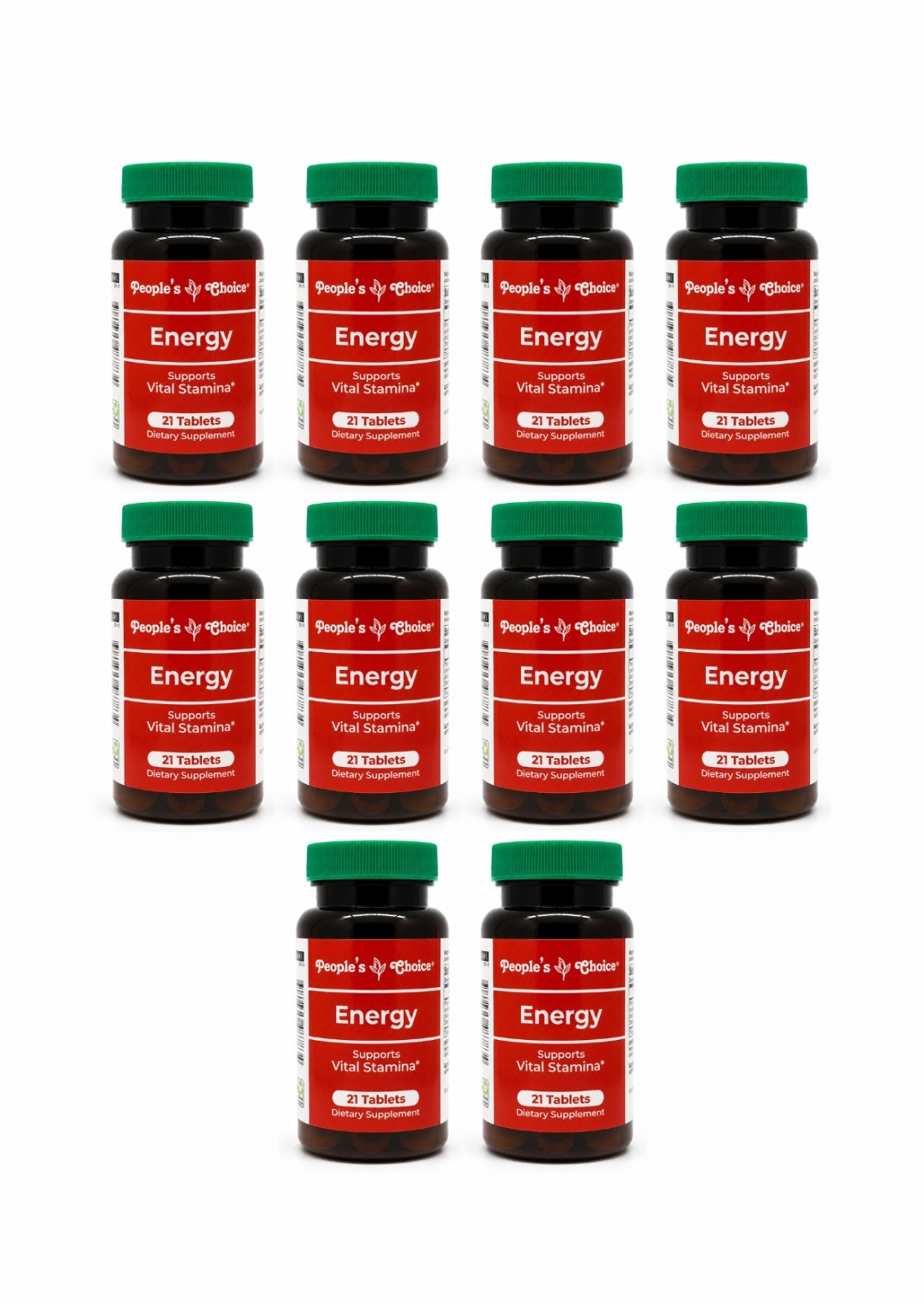 People’s Choice Energy 21 Tablets 10 Bottles Vital Stamina Support Supplement