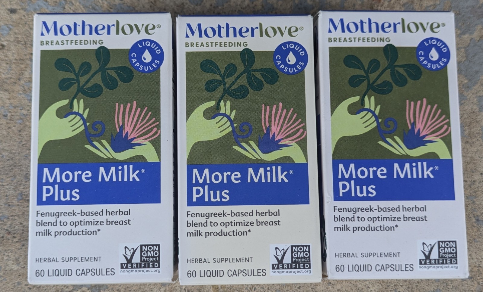 3 Motherlove More Milk Plus Herbal Supplement 3 X 60 Exp. 7/26