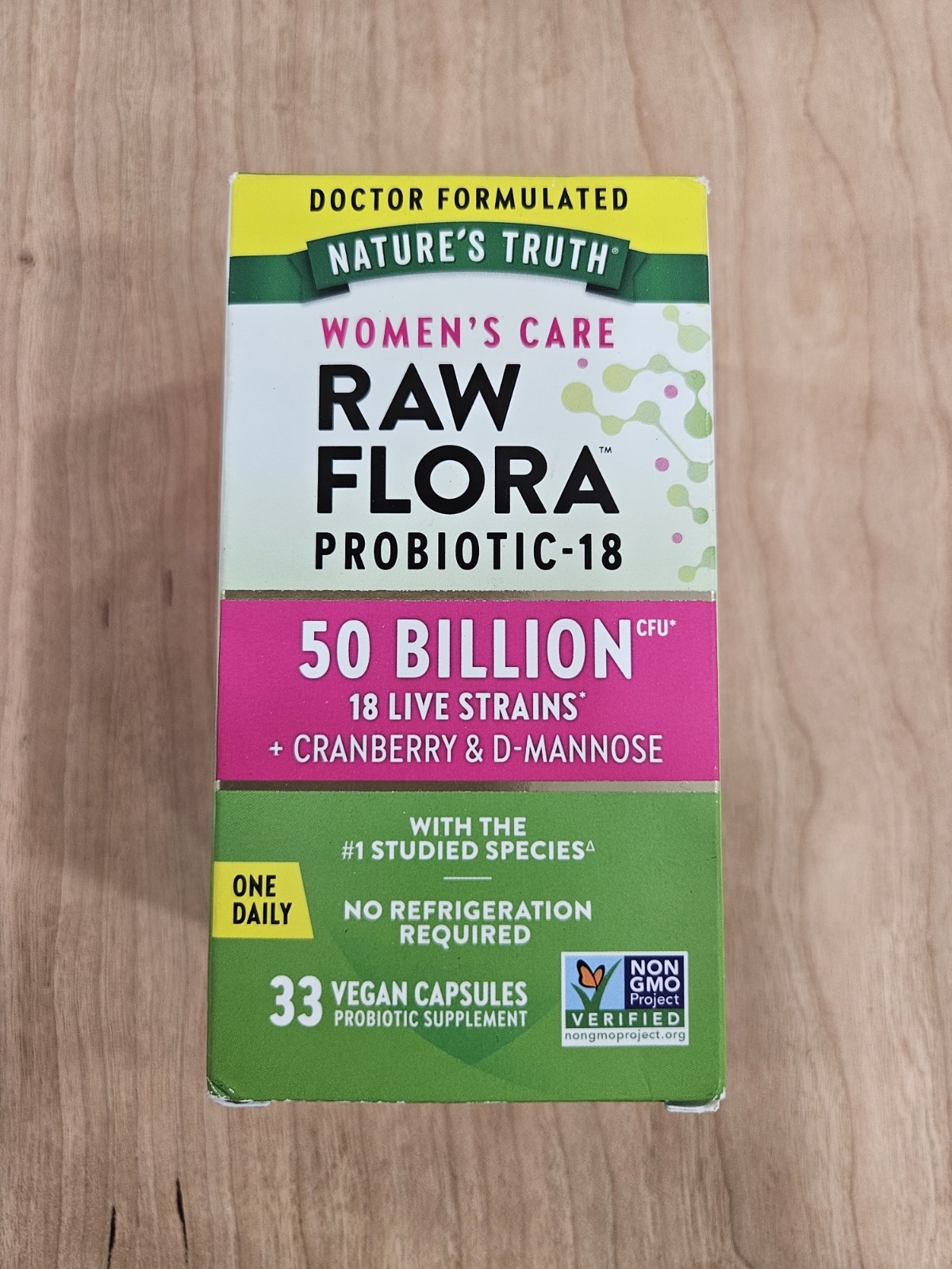 Nature’s Truth Women’s Care Raw Flora Probiotics 50 Billion CFU 33 Caps Exp 2/27