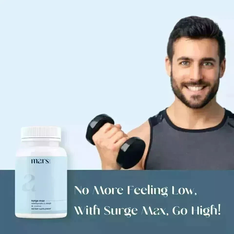 Mars by GHC Surge Max Contains Shilajit, Ashwagandha, Gokshura Safed Musli 60Cap