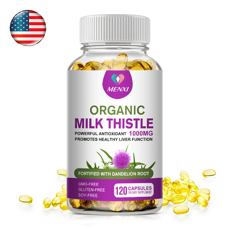 Milk Thistle (Silymarin) Extract 1000mg Supplement Liver Cleanser Detox 120 Caps