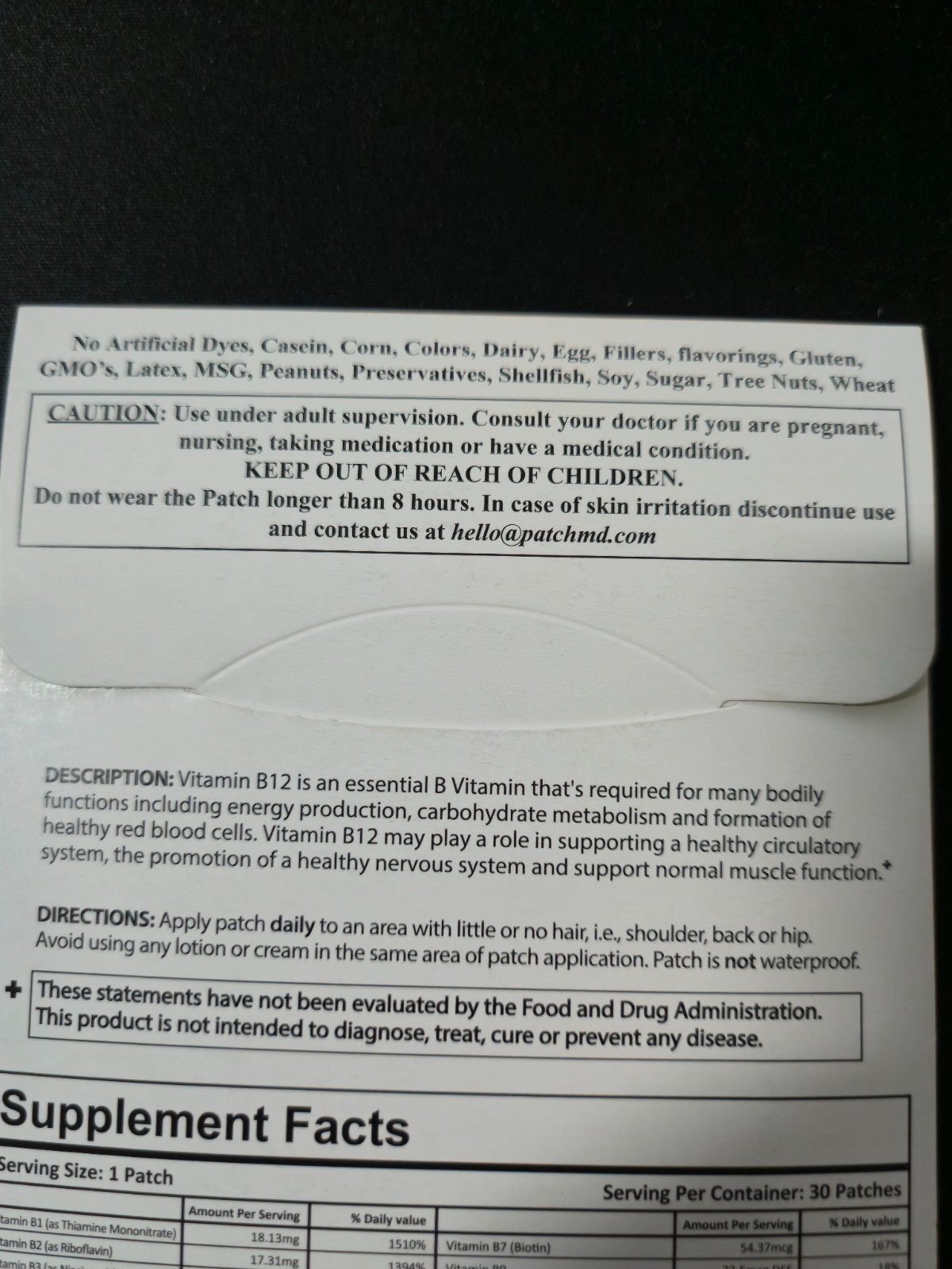 PatchMD B12 Plus Topical Patch 90 Day Supply Dietary Supplement New