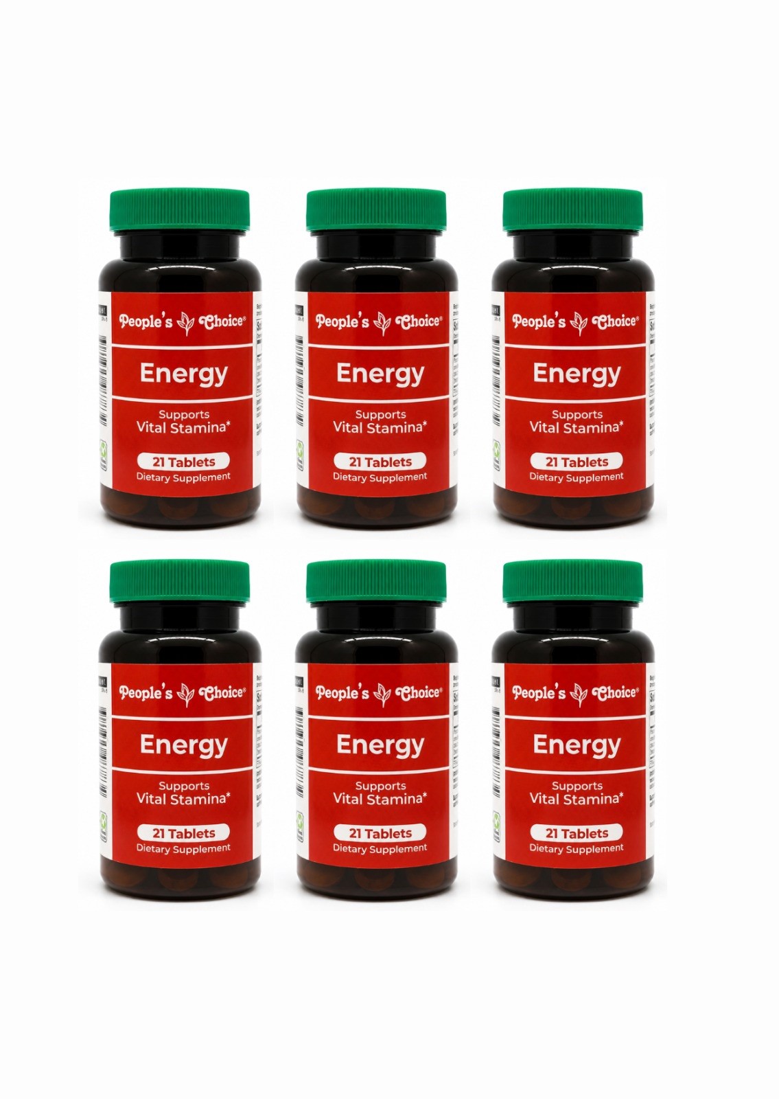 People’s Choice Energy 21 Tablets 6 Bottles Vital Stamina Support Supplement