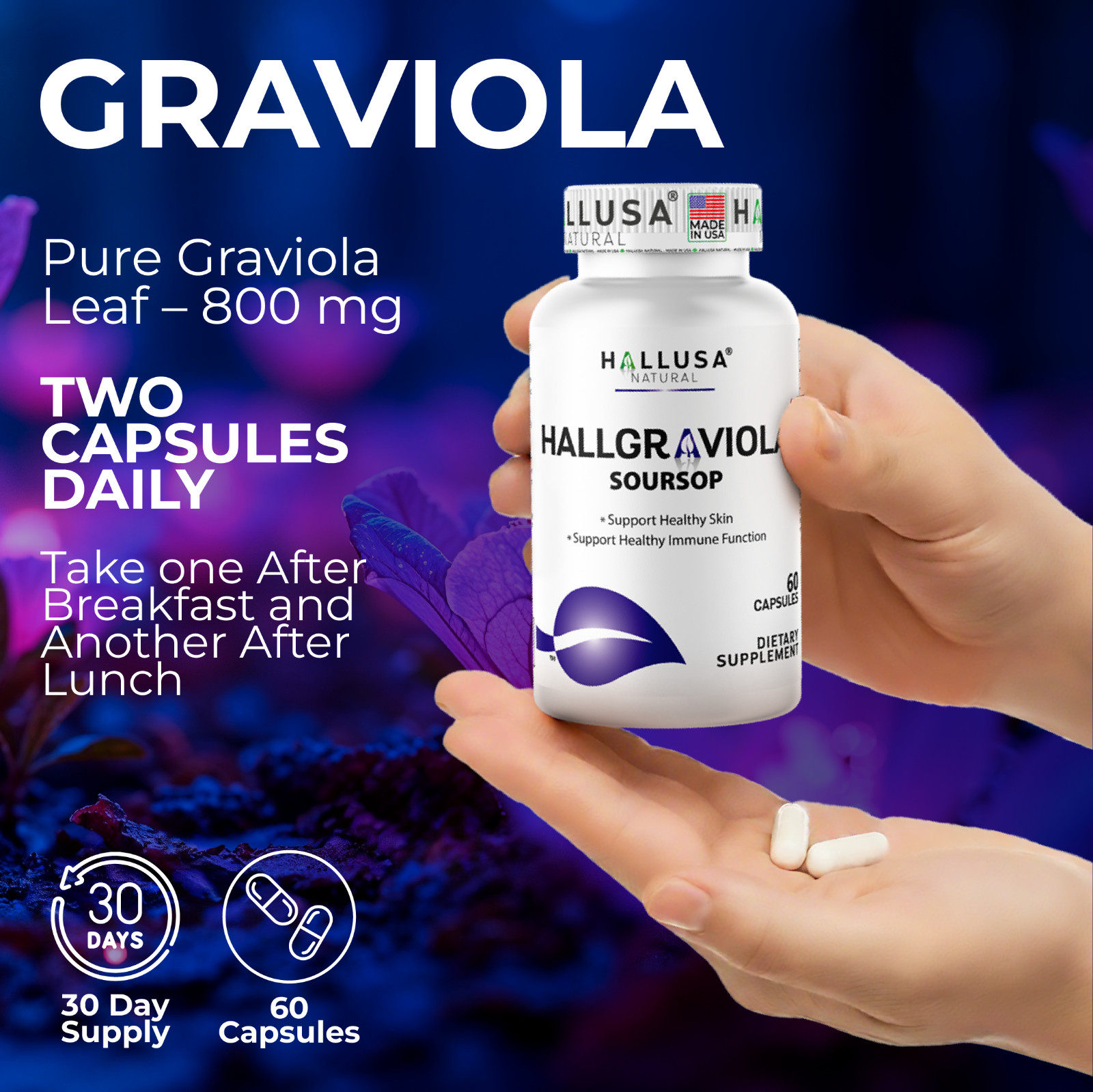 GRAVIOLA Soursop – Cellular Protection – Immune Booster – 60 Caps