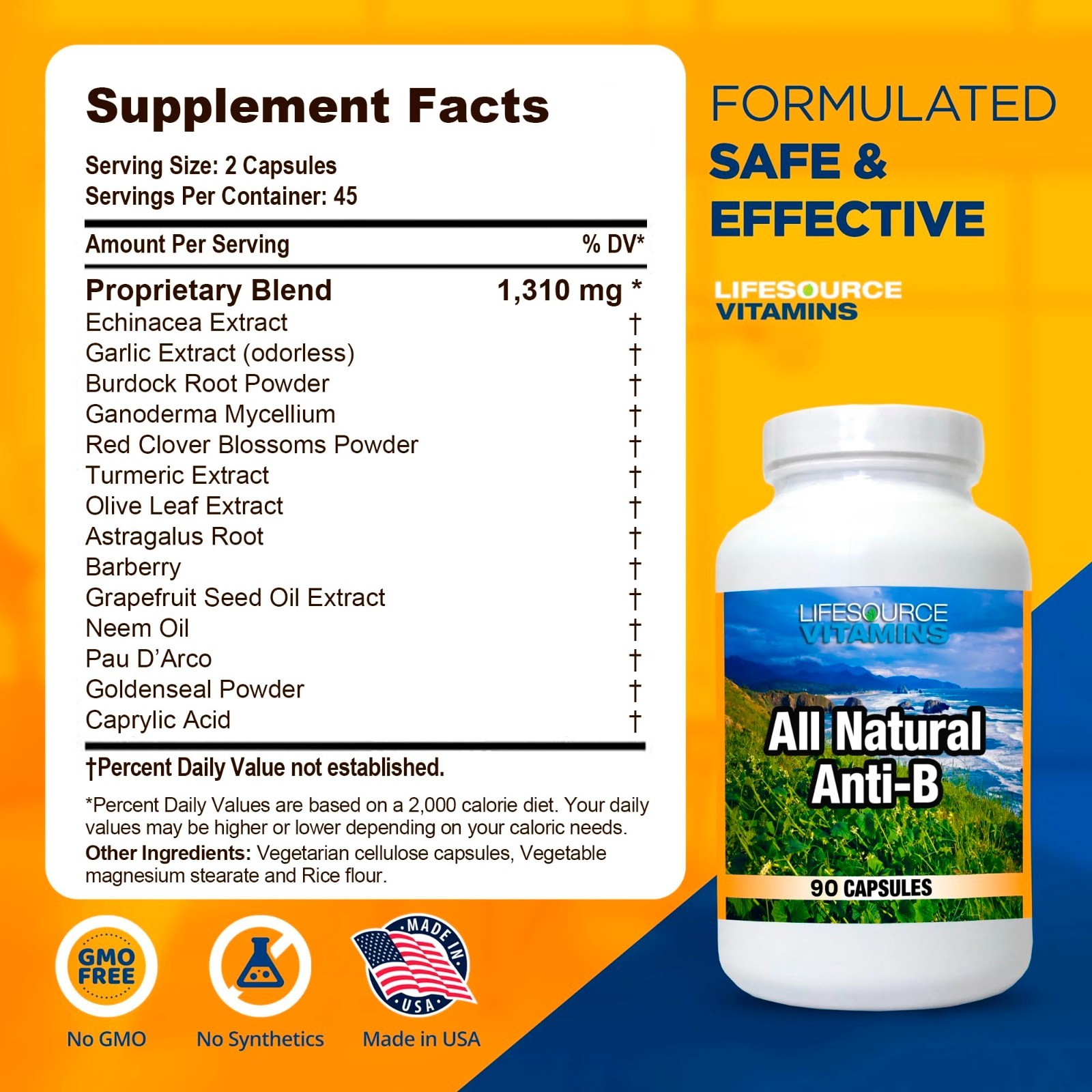 All-Natural Immune Support Capsules with Echinacea & Garlic Extract – 90 Count