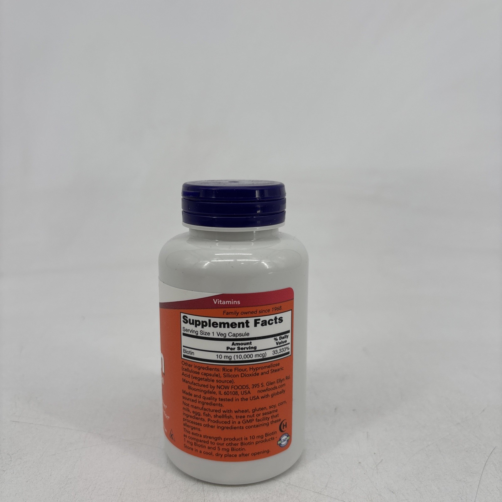 NOW FOODS Biotin 10 mg 10 000 mcg Extra Strength 120 Veg Capsules