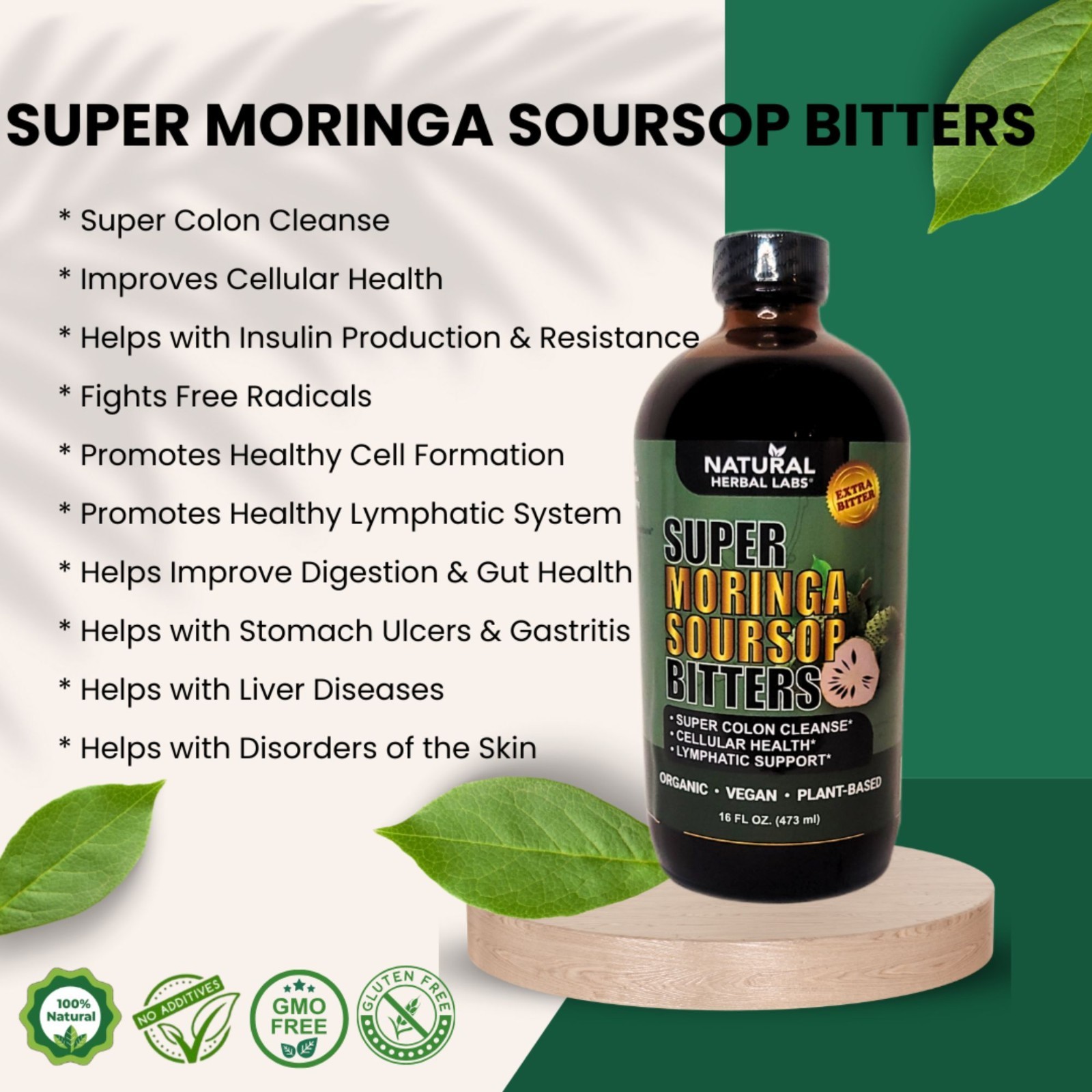 Super Moringa Soursop Bitte by Livingston Naturals, Natural Herbal Labs 16 fl oz