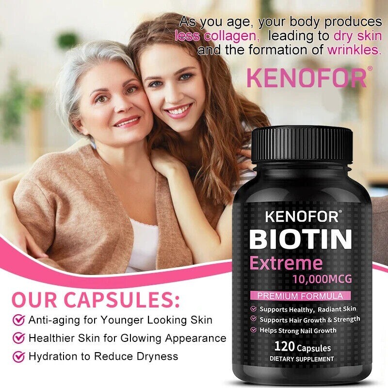 Biotin 10,000 Mcg Maximum Strength High Potency Hair Skin & Nails –