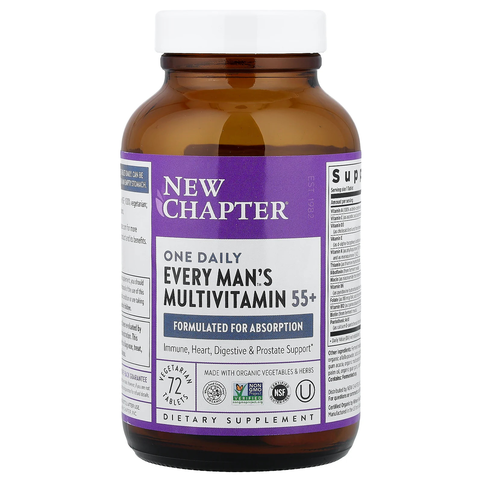 2 X New Chapter, One Daily Every Man�’s Multivitamin 55+, 72 Vegetarian Tablets